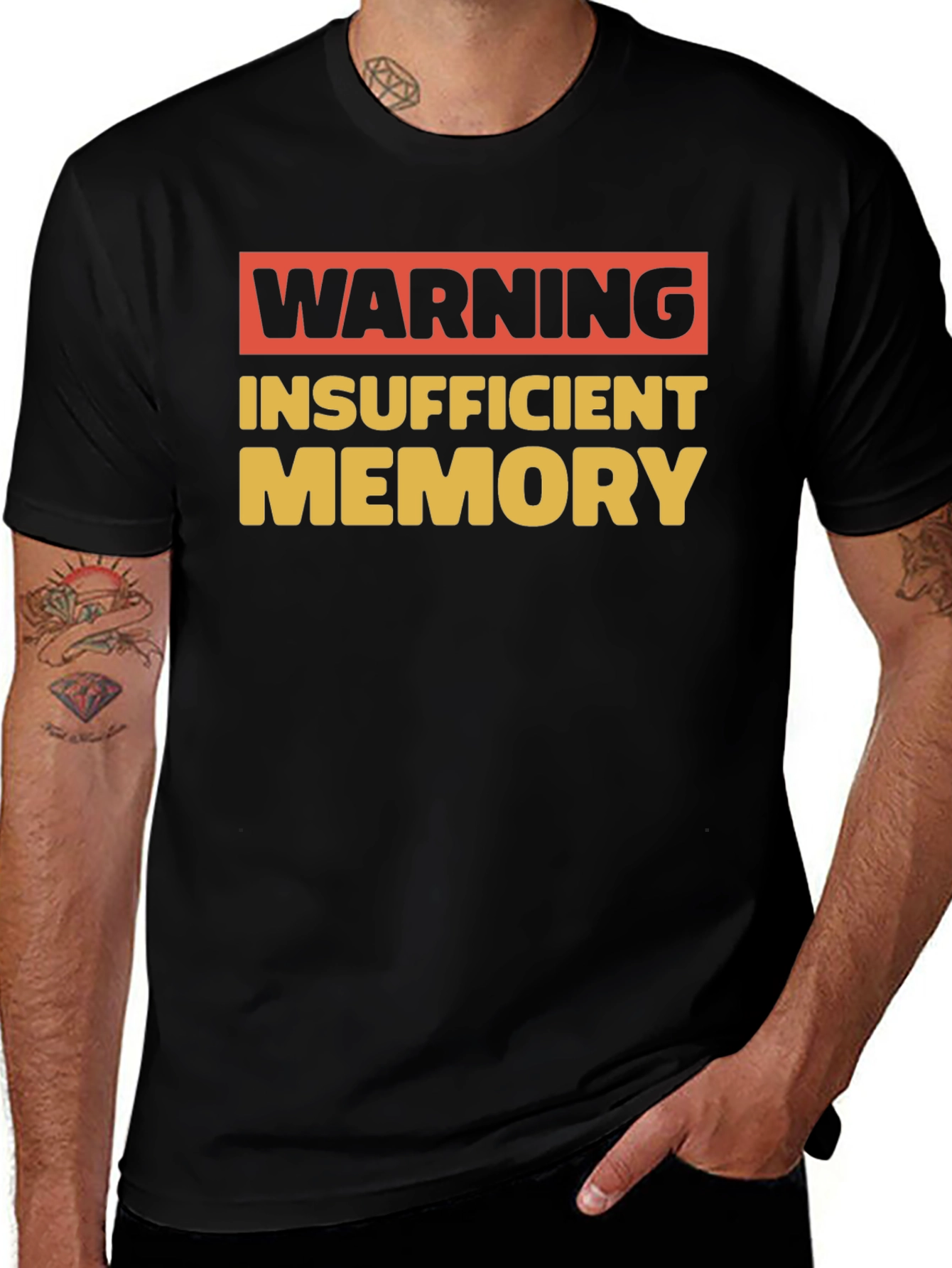 Variant 20 of Warning Insufficient Memory T-Shirt Funny Humor Geek Tee