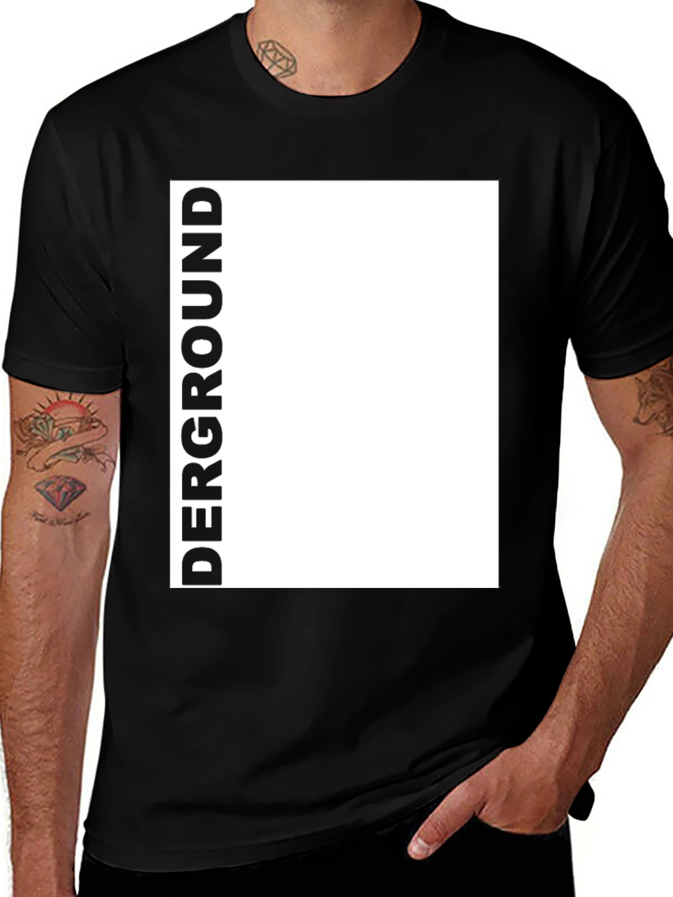 Variant 23 of Underground Graphic Print Black T-Shirt