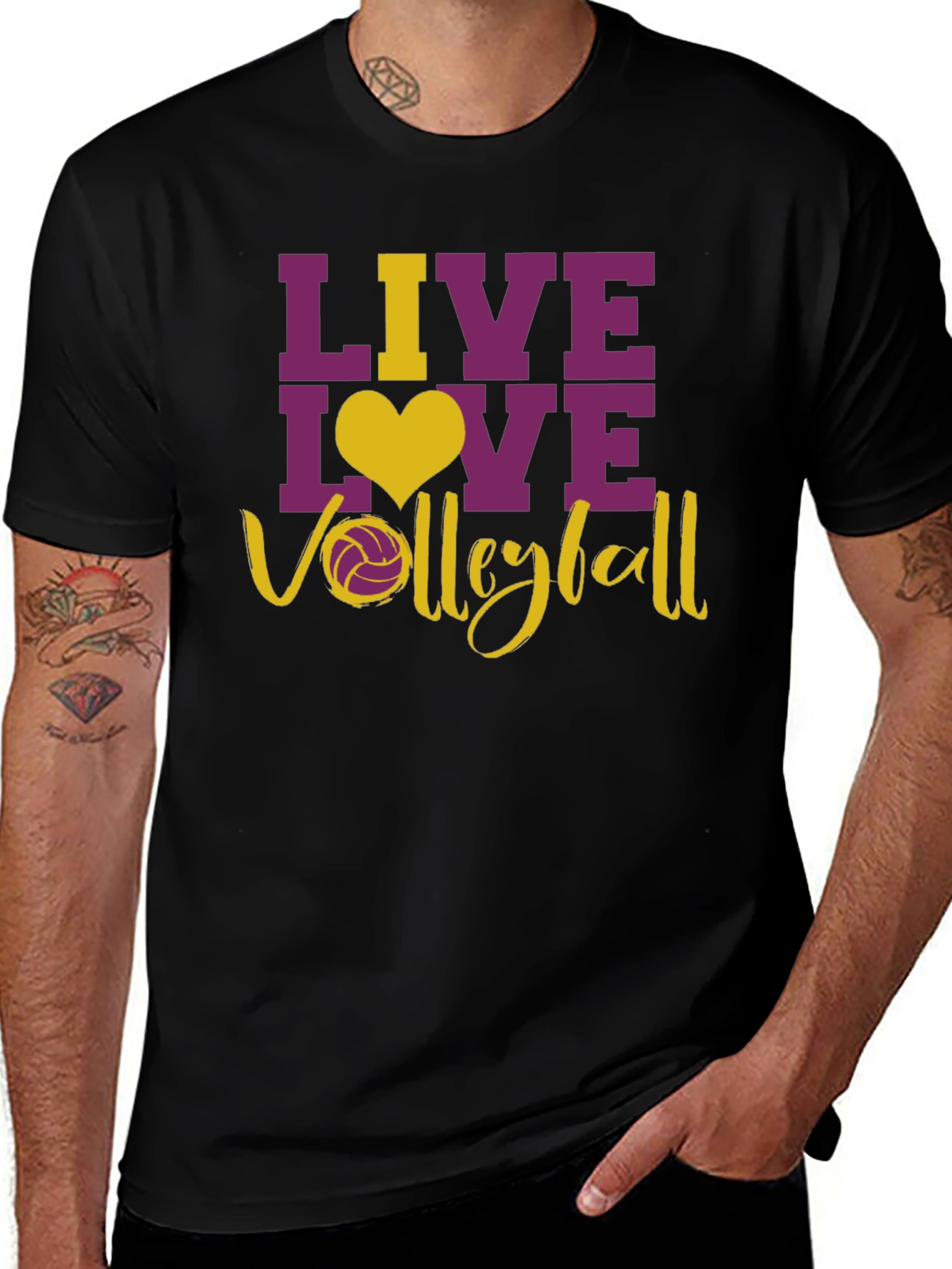 Variant 27 of Live Love Volleyball Graphic T-Shirt