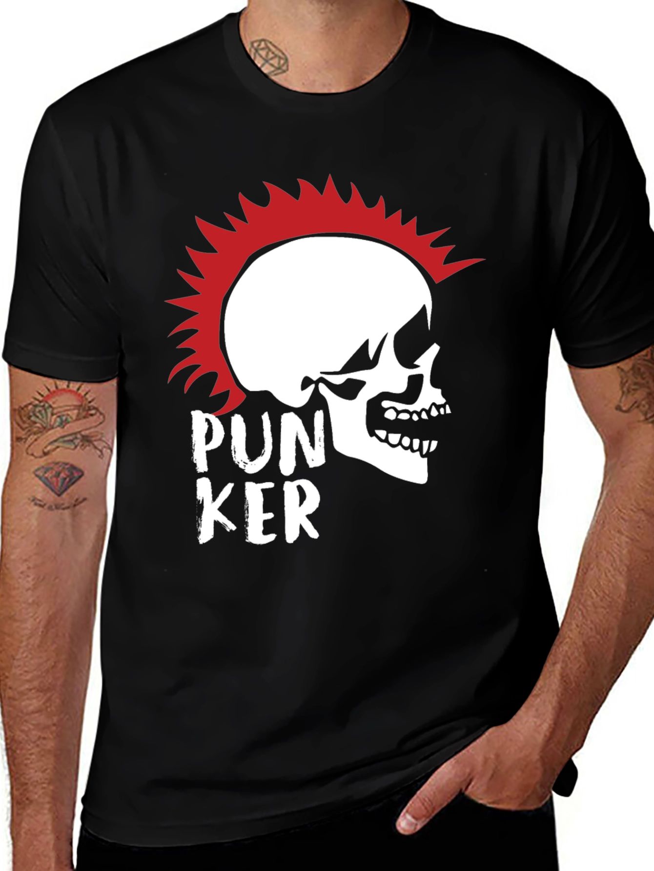 Variant 6 of Punk Skull Graphic T-Shirt