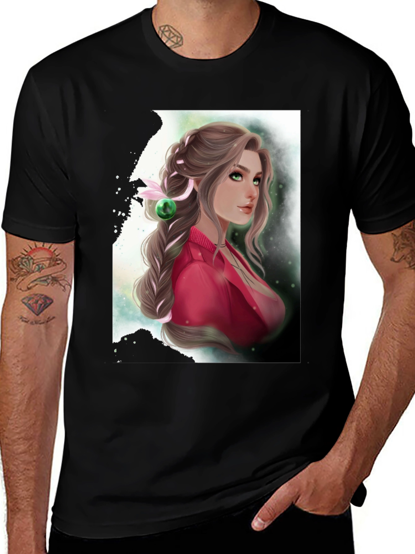 Aerith Gainsborough Black T-Shirt - Final Fantasy VII