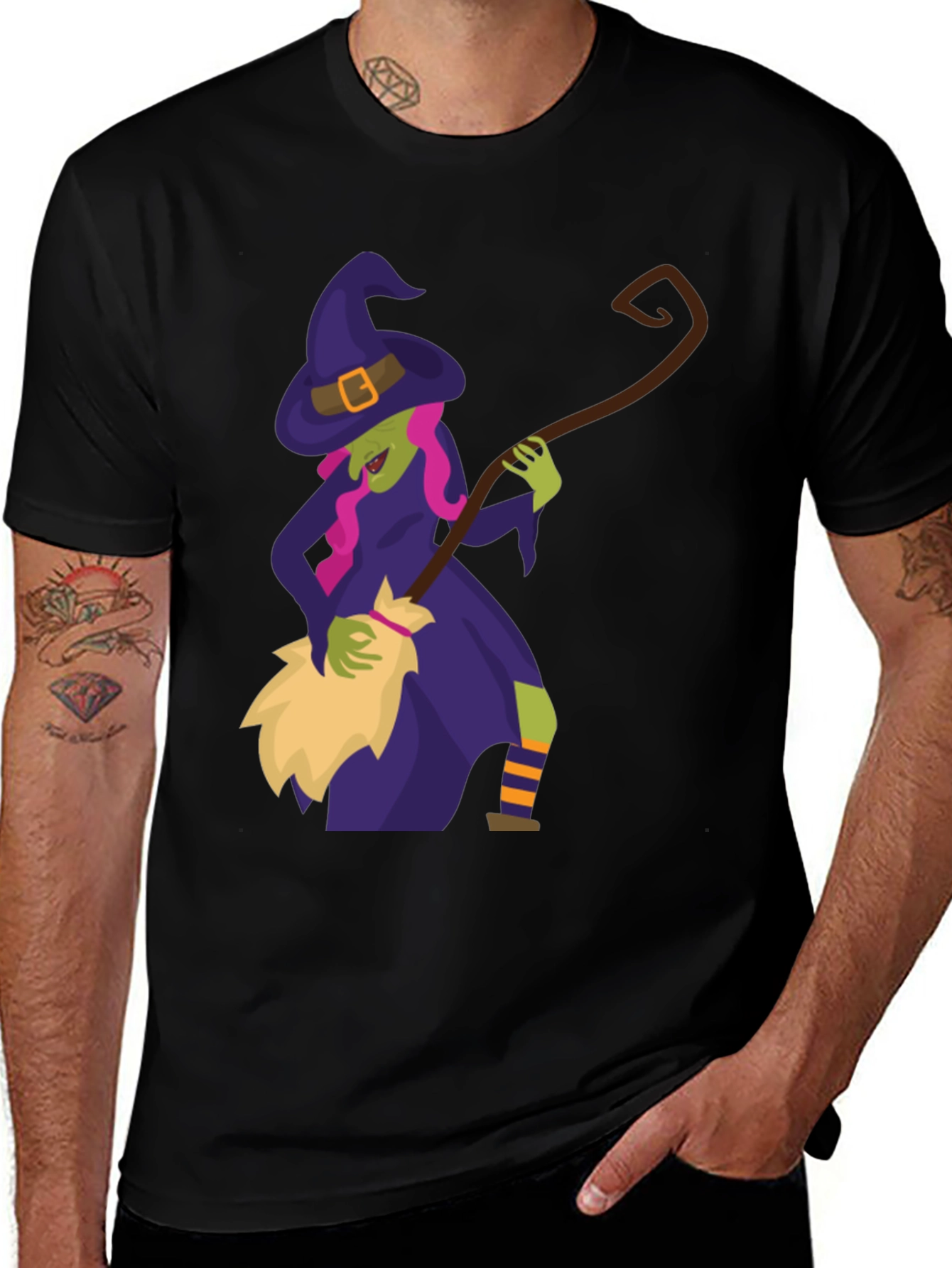 Variant 7 of Witch Broomstick Halloween Tee