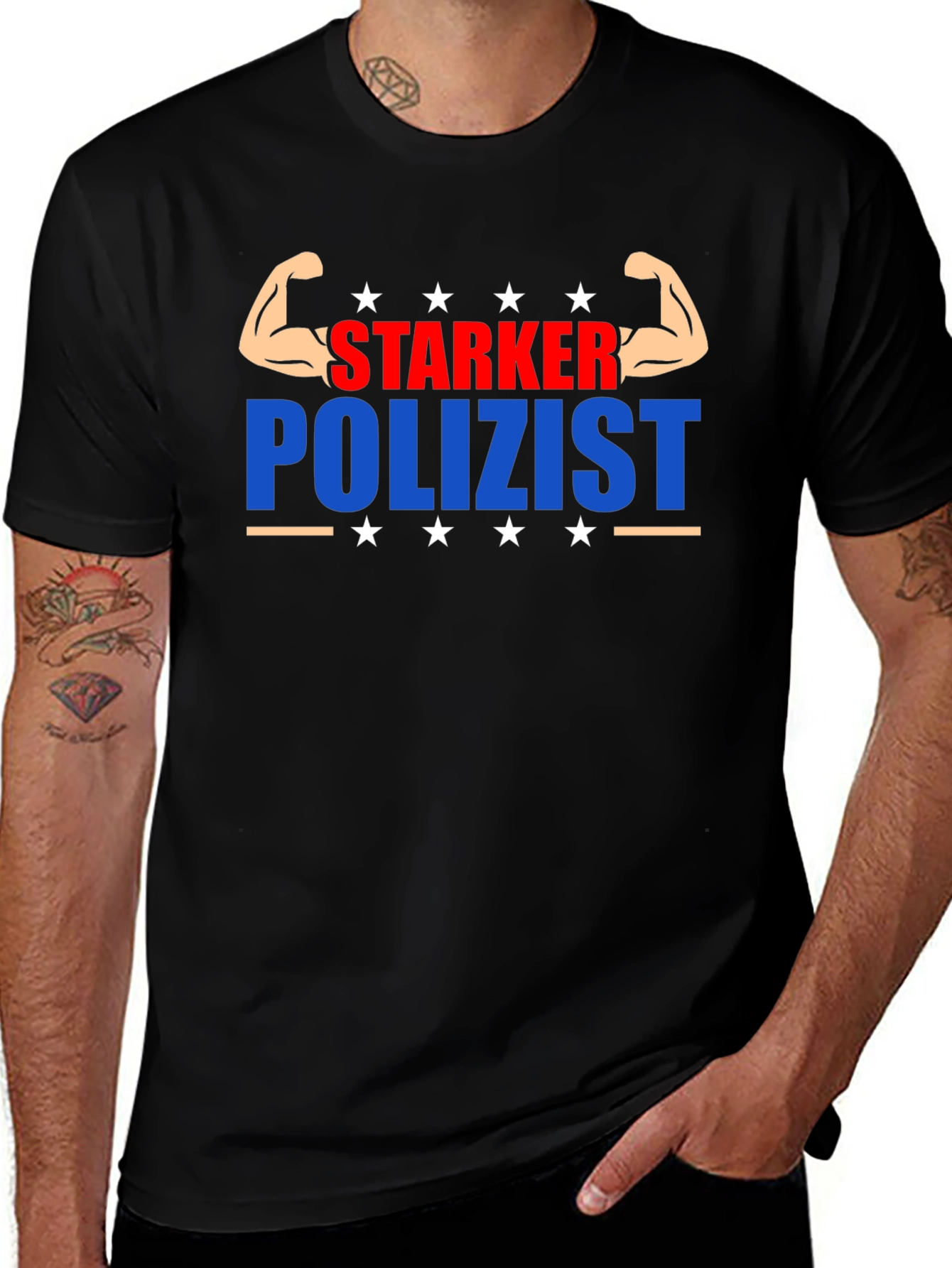 Variant 20 of Starker Polizist Graphic T-Shirt