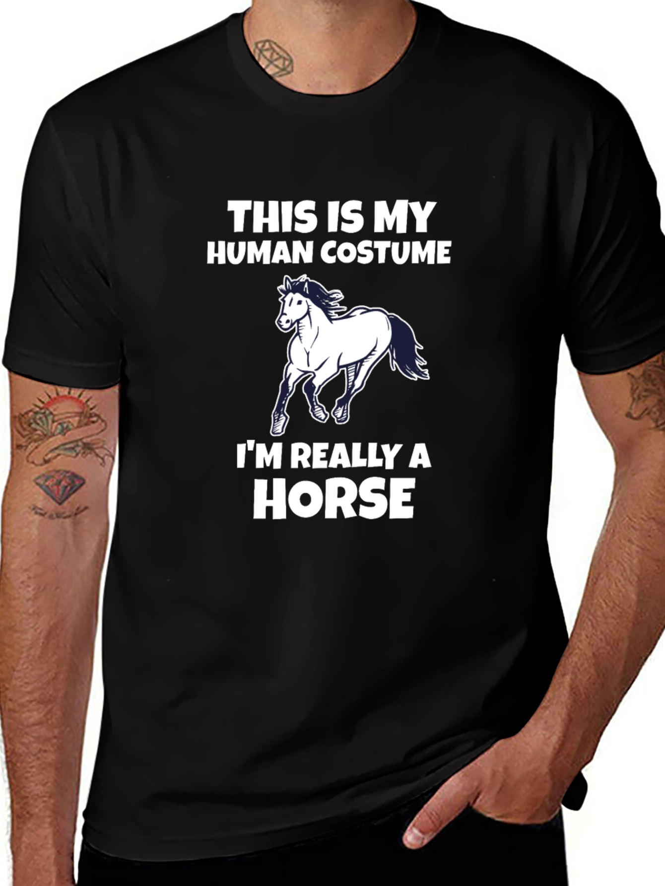 Variant 8 of Funny Horse Lover T-Shirt: This is My Human Costume