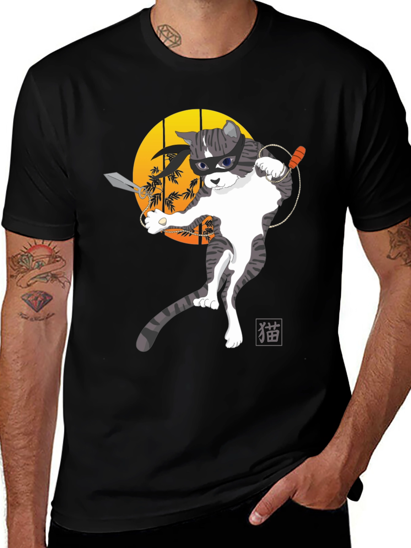 Variant 3 of Ninja Cat T-Shirt - Cool Graphic Tee