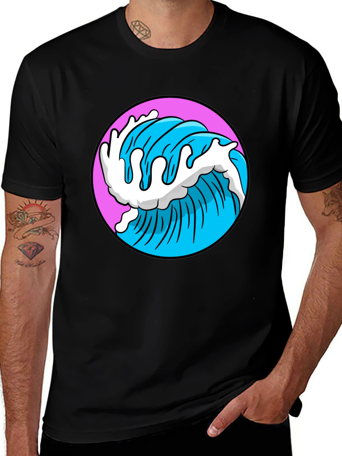 Variant 22 of Retro Wave T-Shirt - Black Graphic Tee