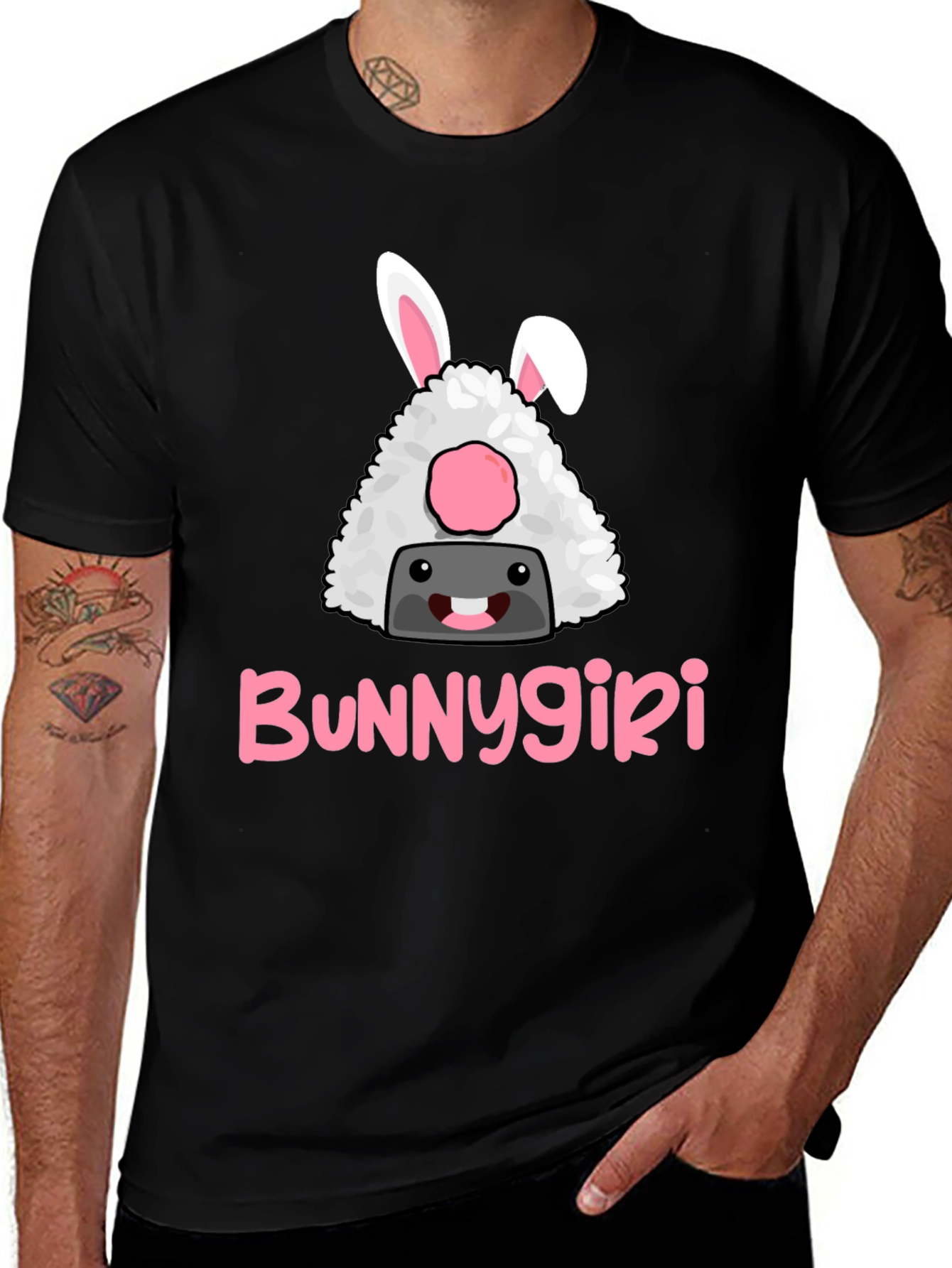 Variant 20 of Bunnygiri Graphic Tee -  Humorous Anime Inspired Cotton T-Shirt