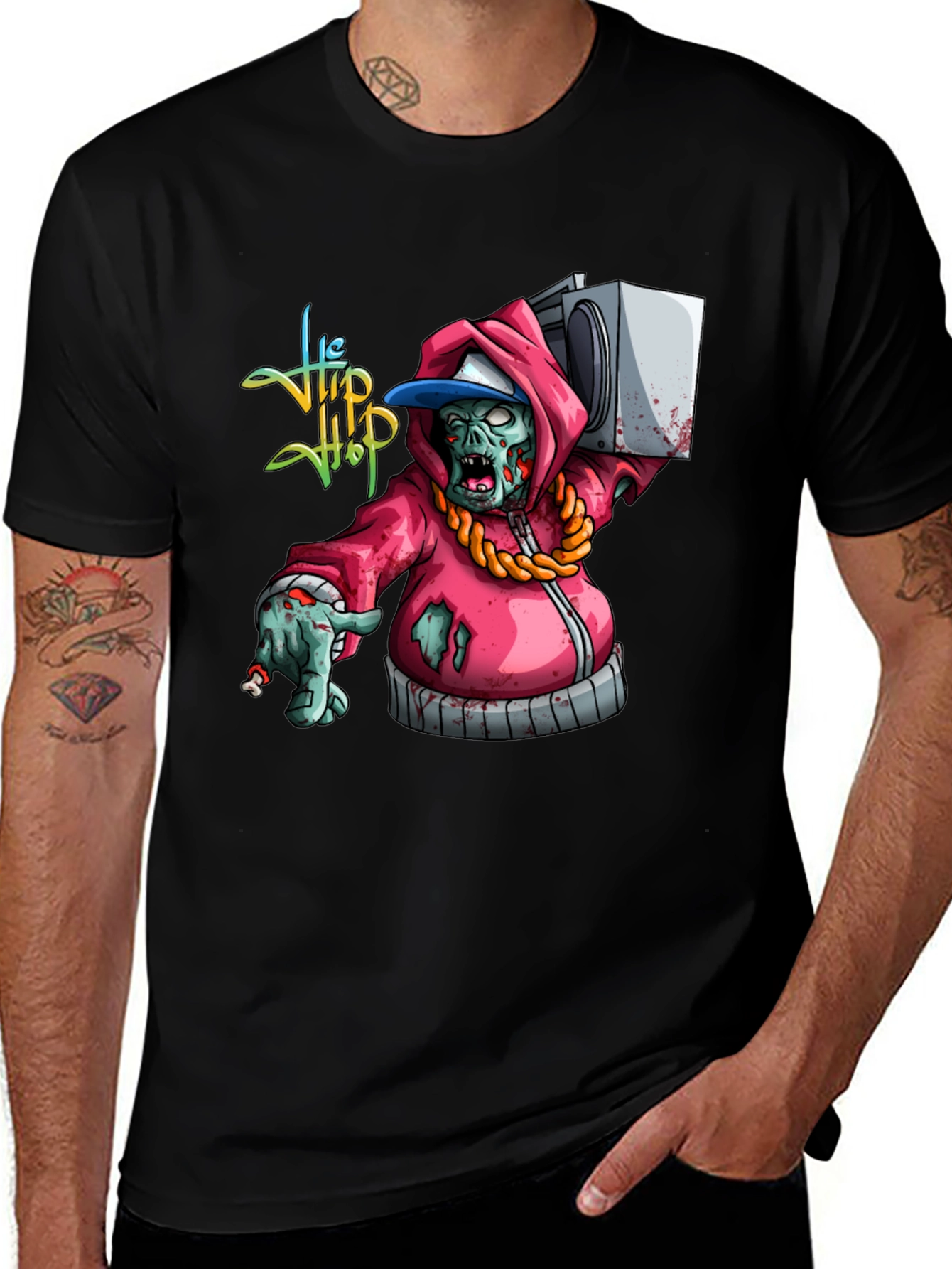 Variant 25 of Zombie Hip Hop T-Shirt - Fresh Streetwear Style