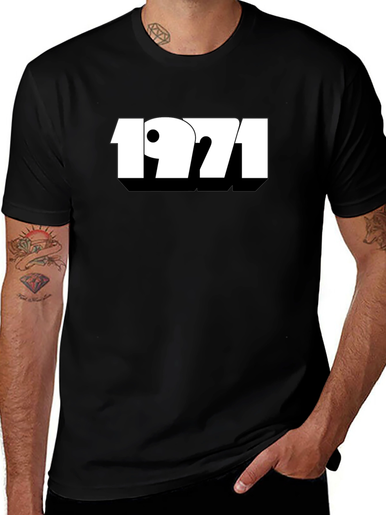 Variant 29 of 1971 Bold Graphic Black T-Shirt