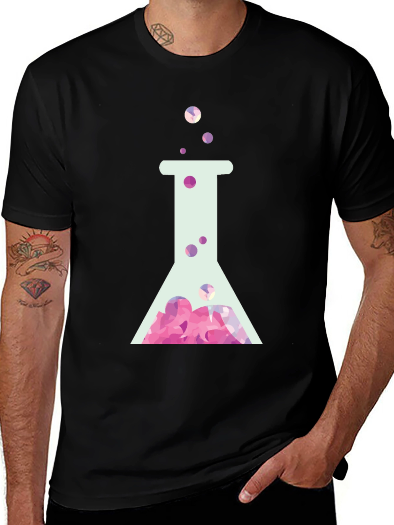 Science Beaker Graphic Tee - Black