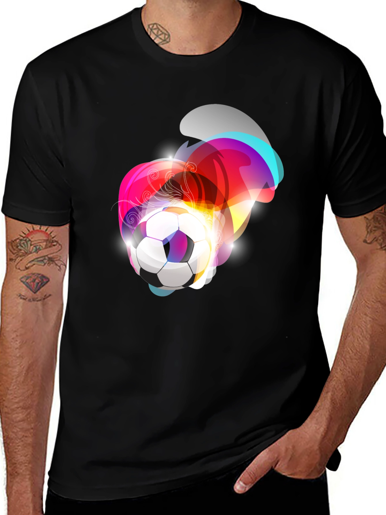 Variant 30 of Soccer Ball Graphic Tee - Modern Artistic Design