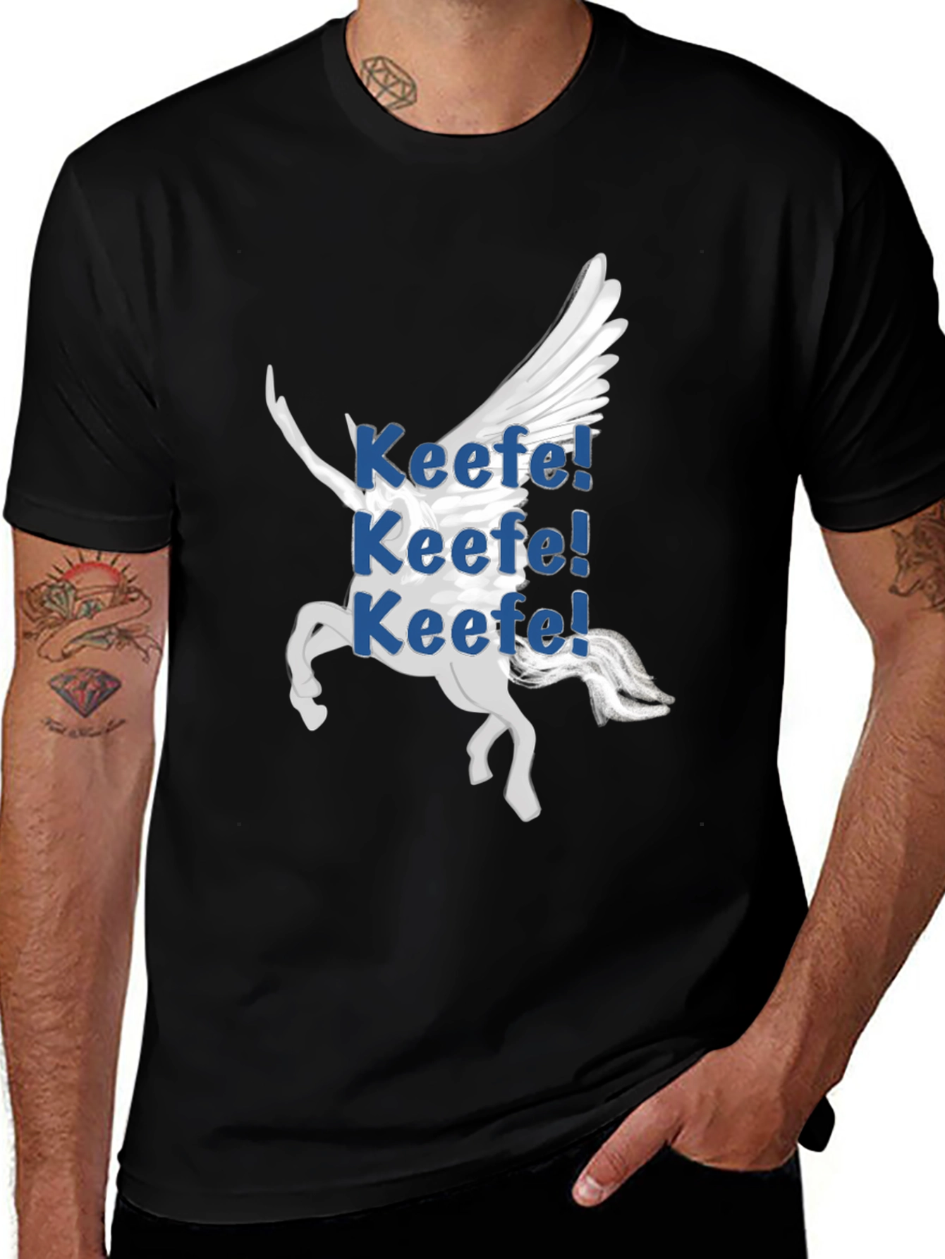 Variant 20 of Keefe! Pegasus Graphic Black T-Shirt