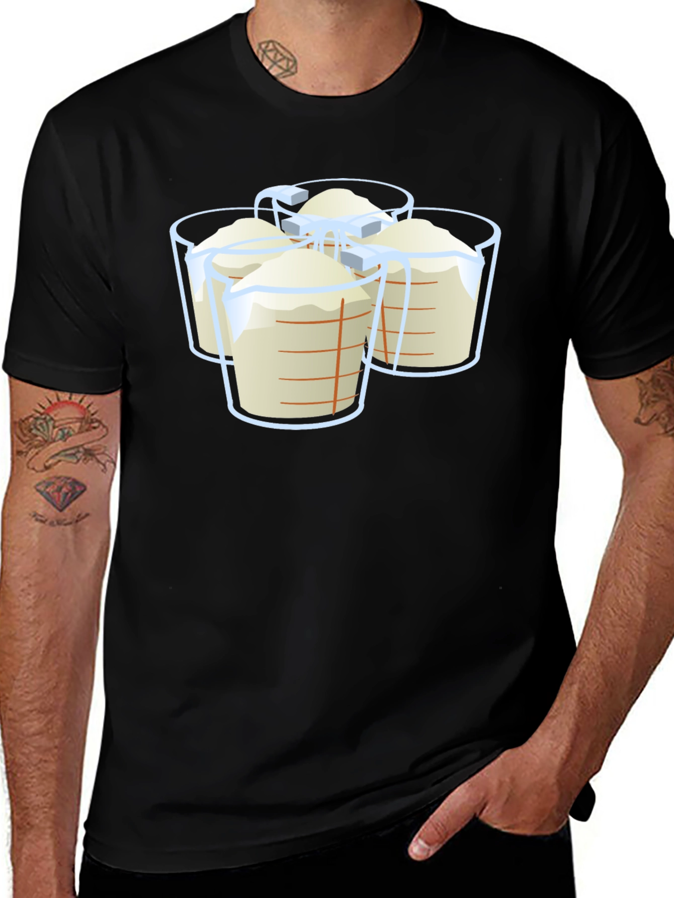 Variant 2 of Measuring Cups Graphic T-Shirt - Black, Casual Wear