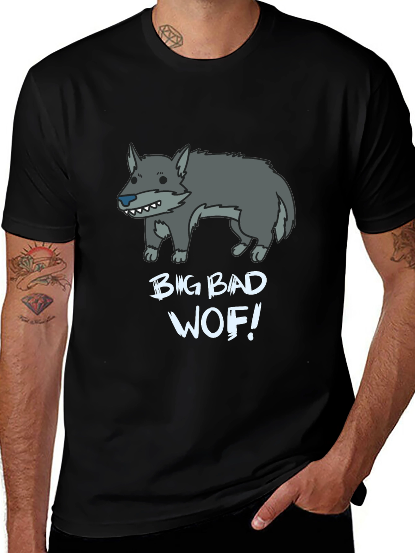 Variant 3 of Big Bad Wolf Cartoon Graphic Novelty T-Shirt
