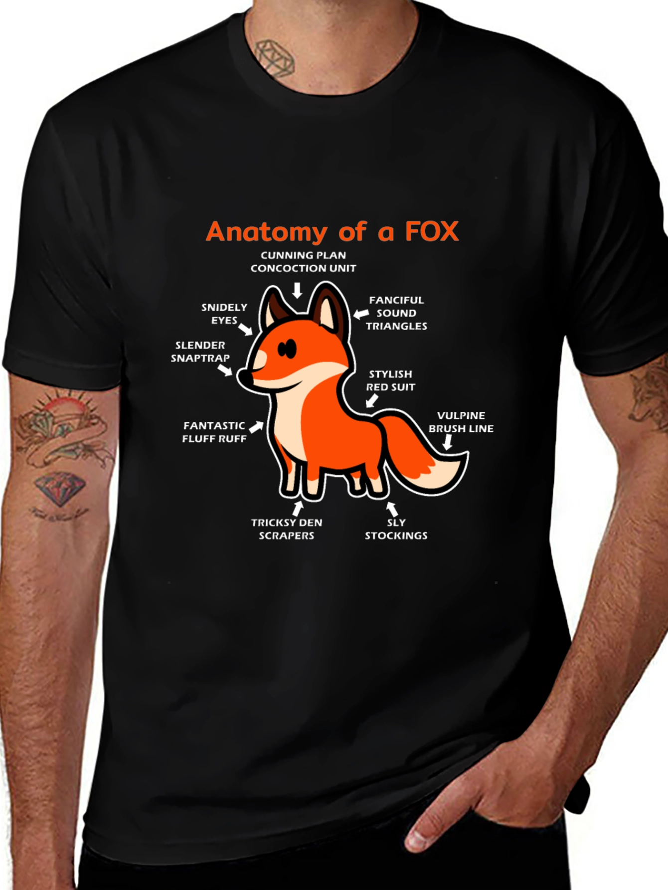 Variant 14 of Anatomy of a Fox Graphic T-Shirt
