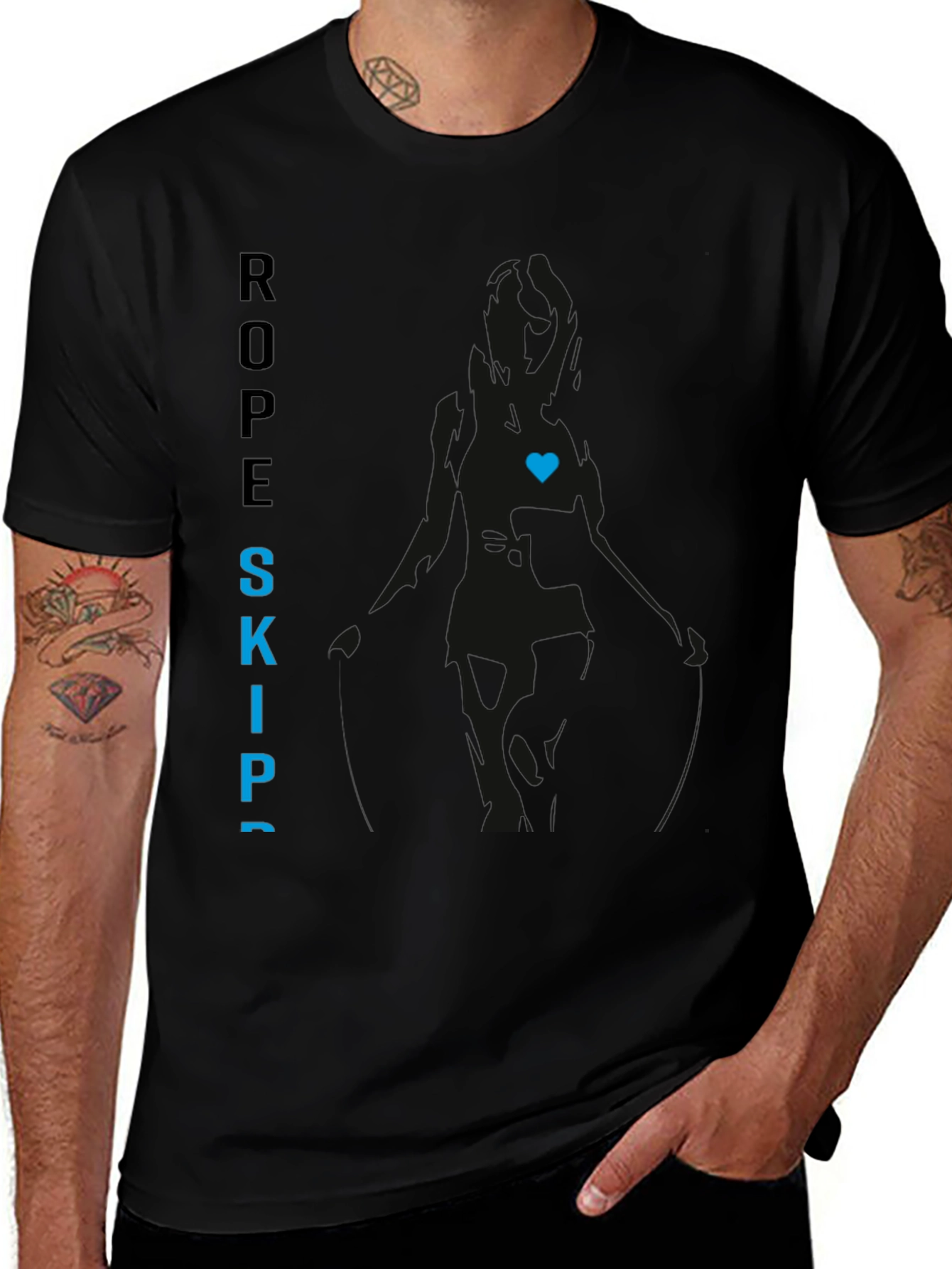 Variant 21 of Black Rope Skip Tee with Heart