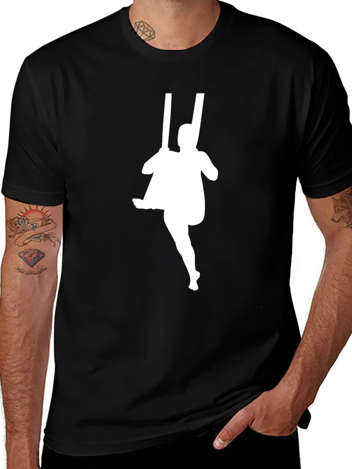 Variant 28 of Gymnast Silhouette Black T-Shirt