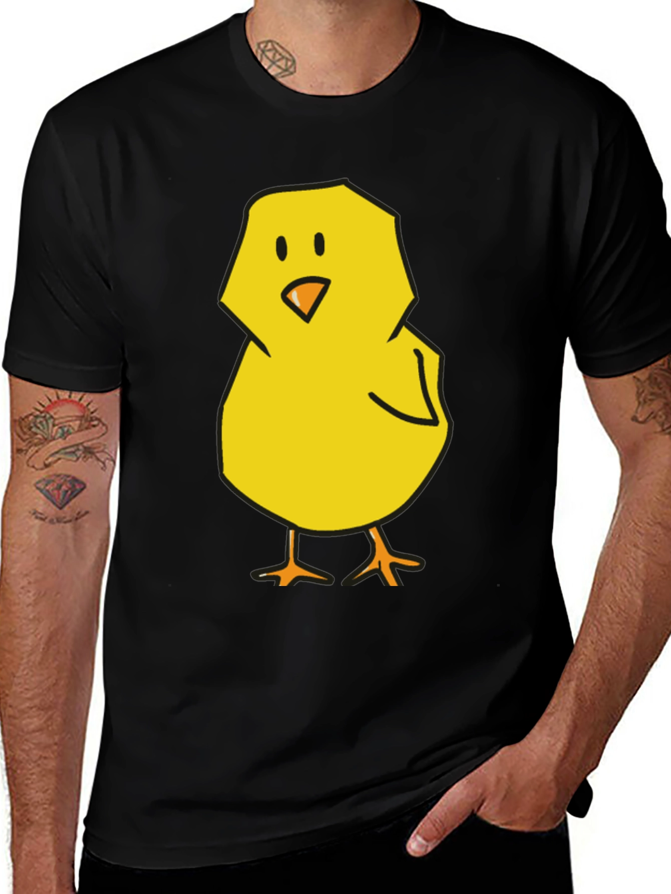 Variant 11 of Cute Chick Graphic Tee - Black T-Shirt