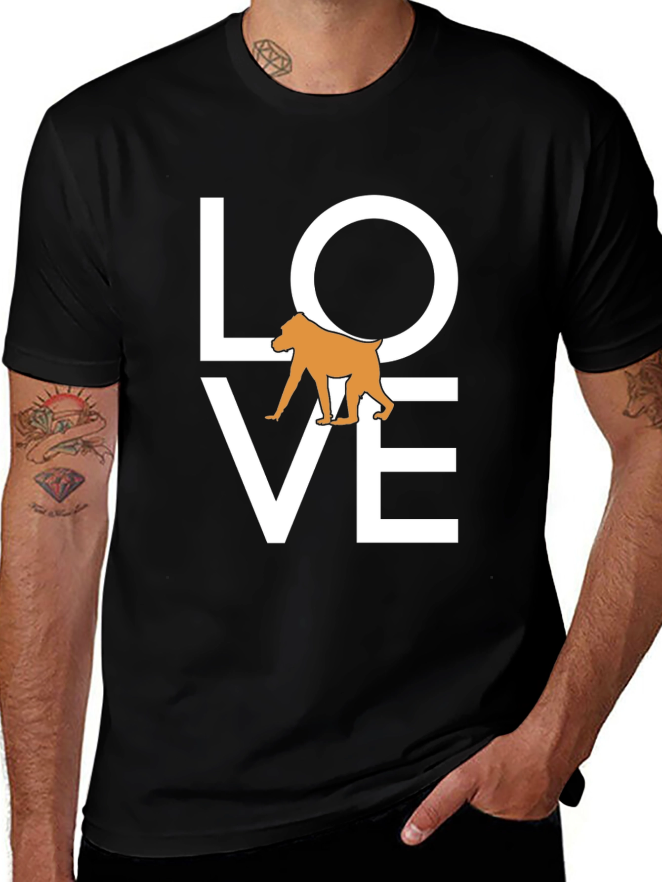 Variant 28 of Love Baboon Graphic Tee - Black Cotton T-Shirt