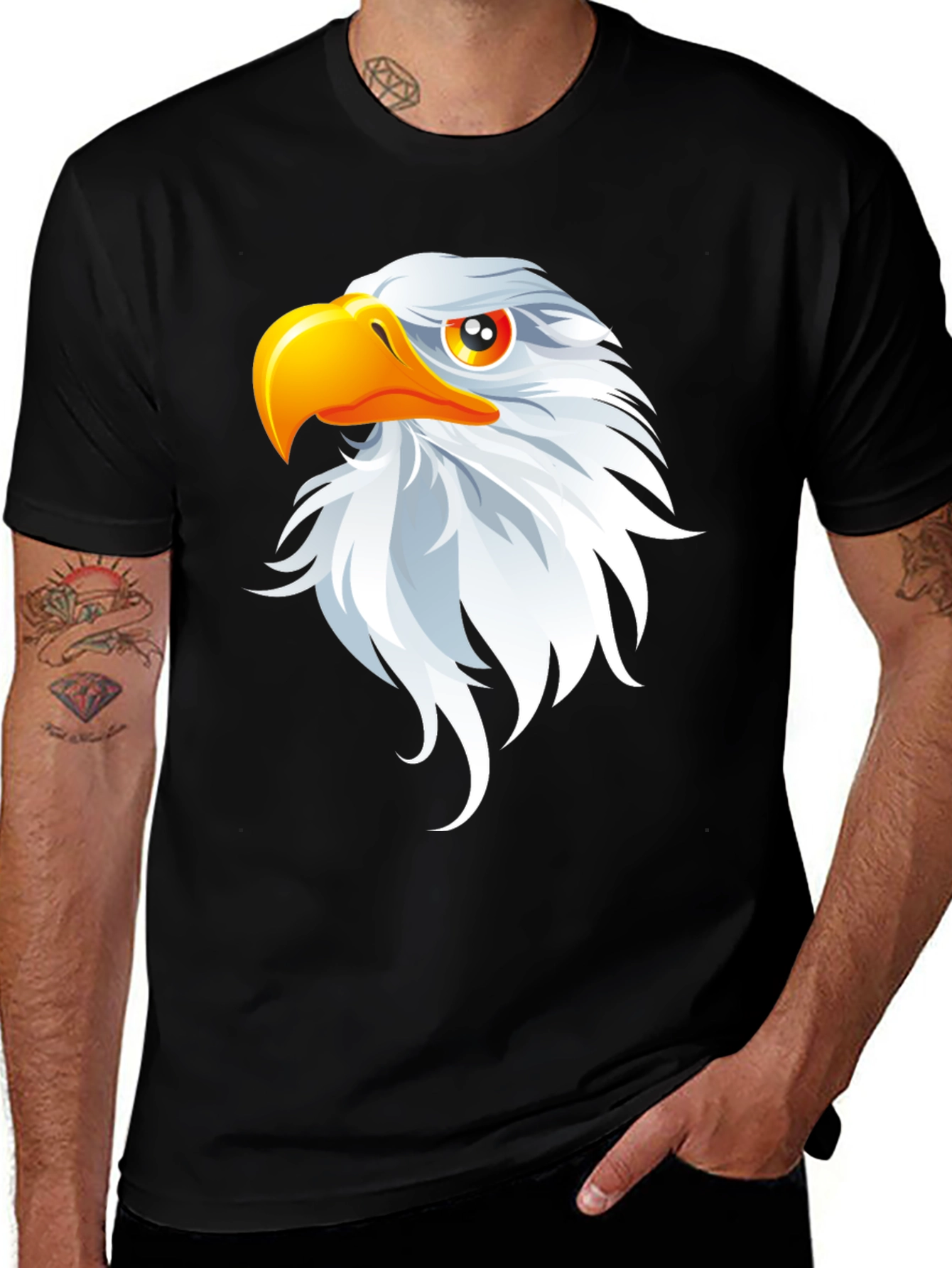Variant 21 of Eagle Graphic Black T-Shirt - Patriotic Design