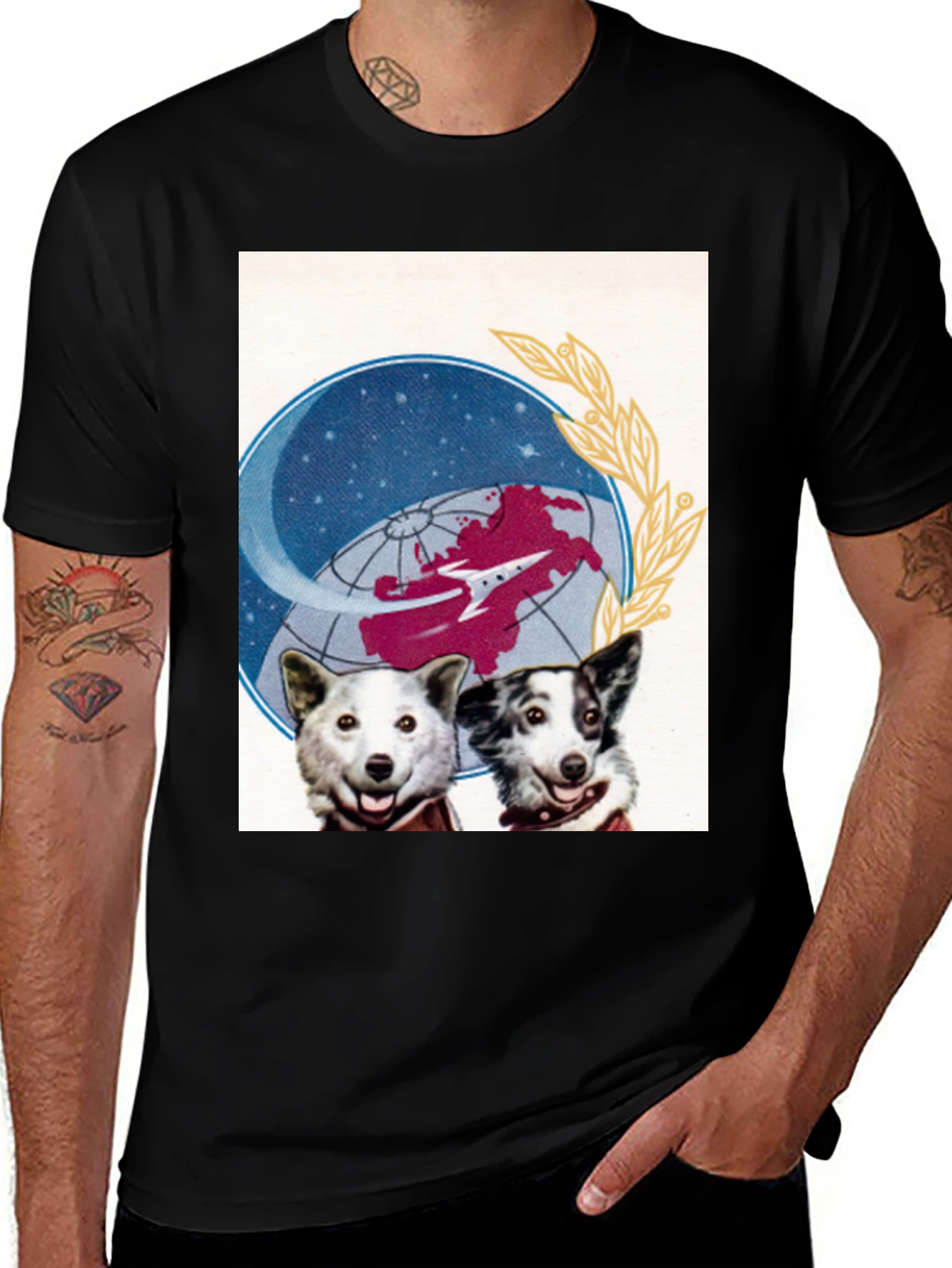 Variant 26 of Space Dogs T-Shirt - Soviet Space Program