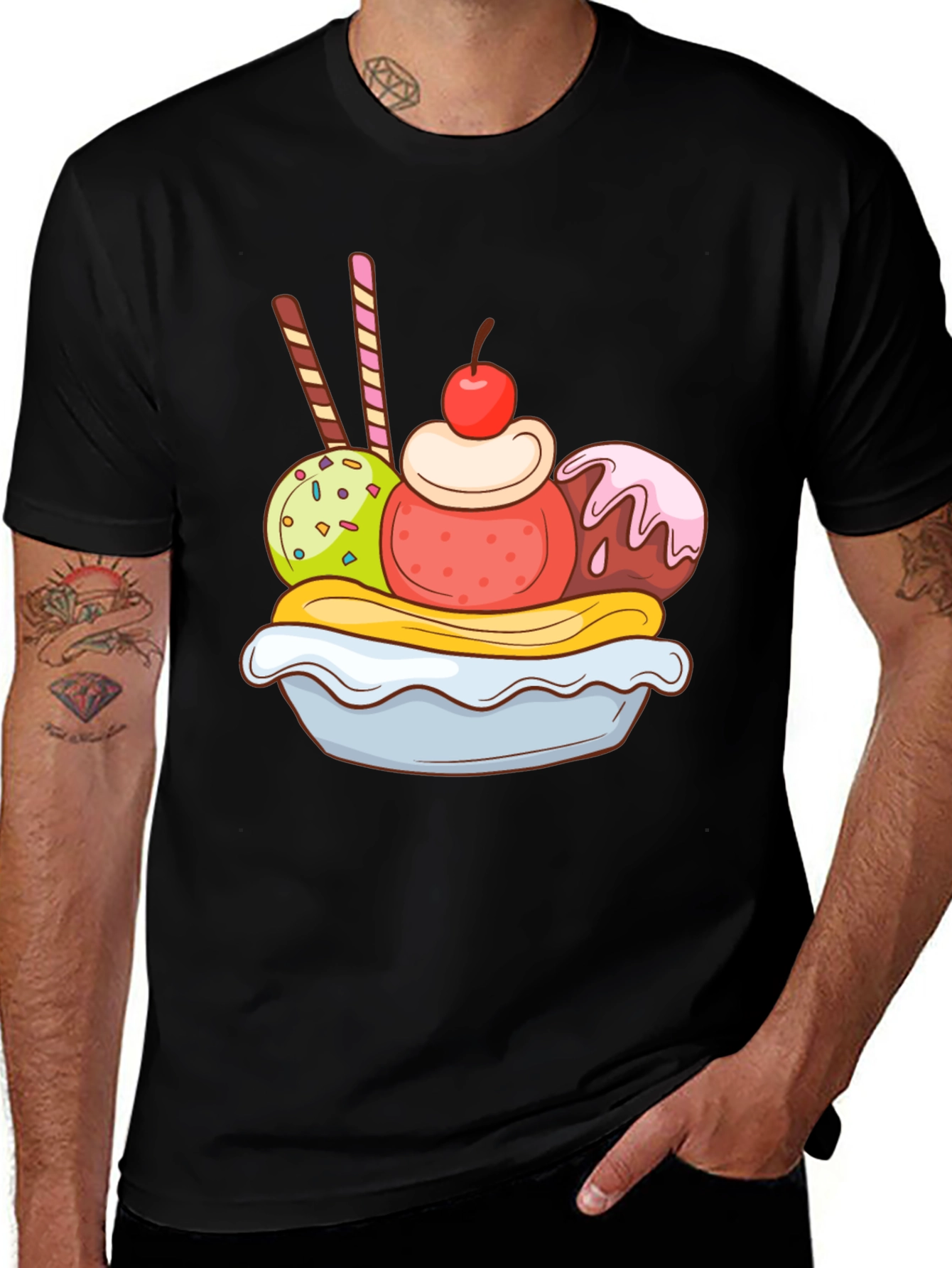 Variant 30 of Banana Split Graphic Tee - Dessert Lover T-Shirt