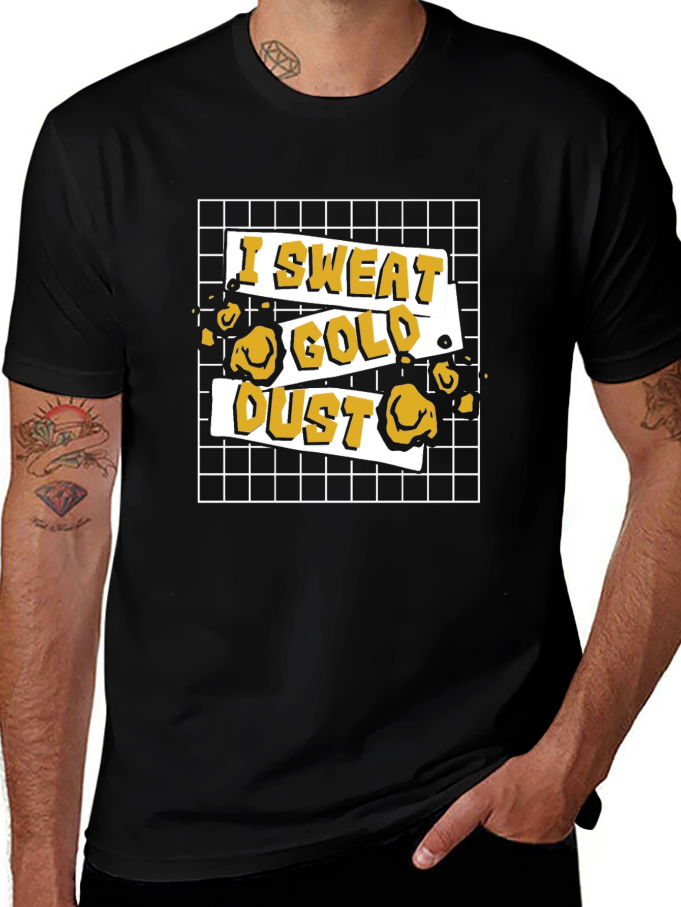 Variant 19 of I Sweat Gold Dust Black Graphic Tee