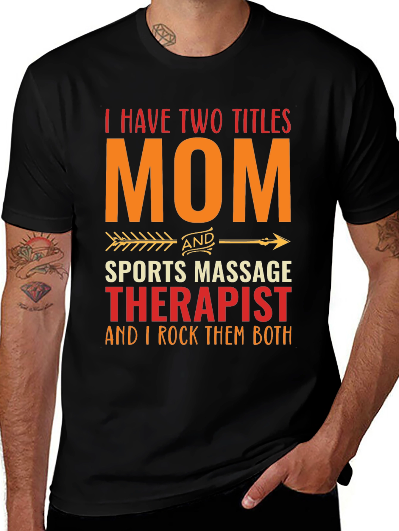 Variant 5 of Mom & Sports Massage Therapist Graphic Tee