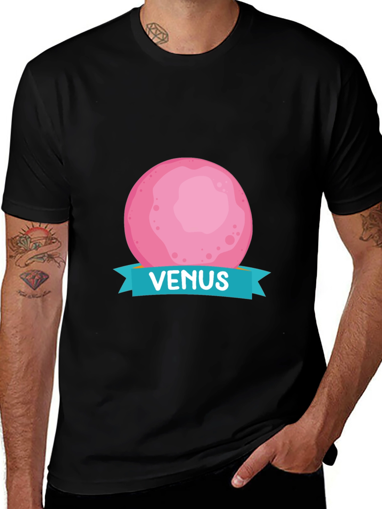 Venus Planet Graphic T-Shirt - Black Cotton Tee