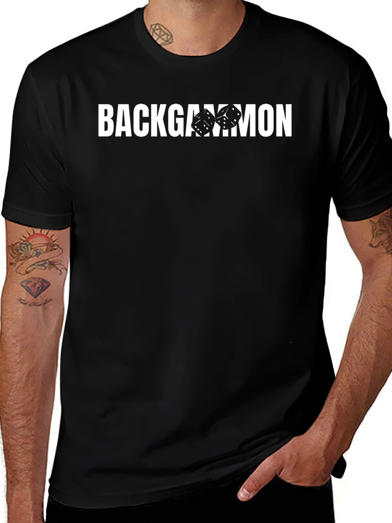 Variant 29 of Backgammon Dice Graphic Black T-Shirt