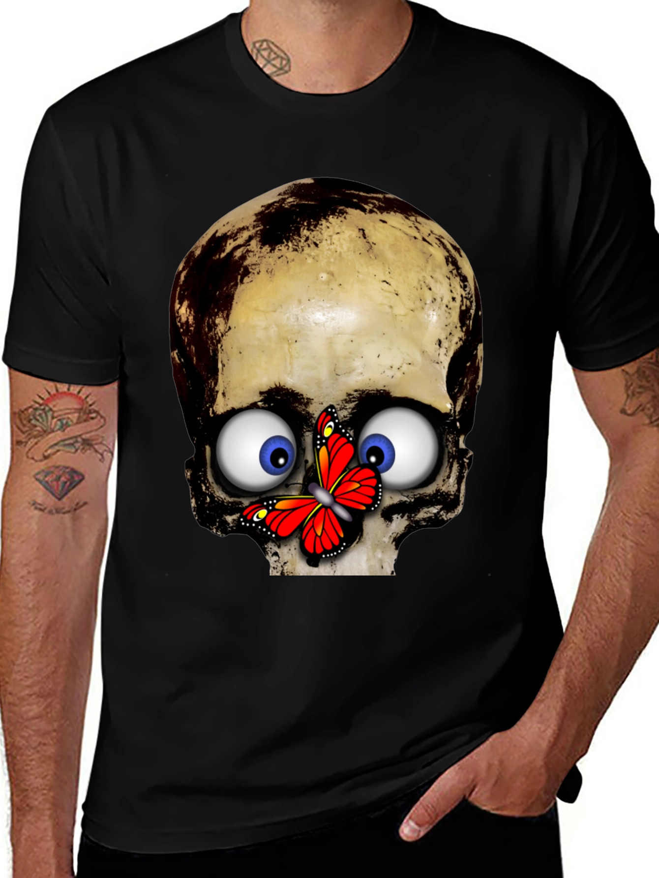 Variant 22 of Skull & Butterfly Graphic T-Shirt