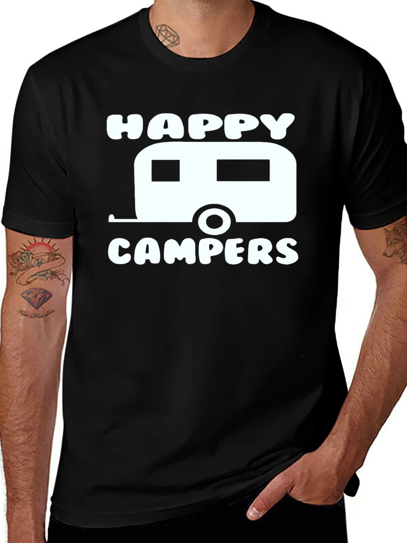 Variant 29 of Happy Campers Graphic T-Shirt - Black