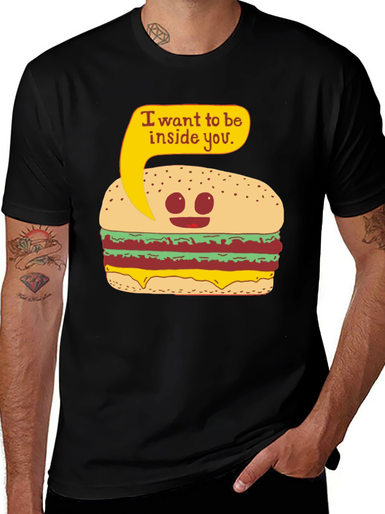 Variant 14 of Funny Burger 'I Want To Be Inside You' T-Shirt