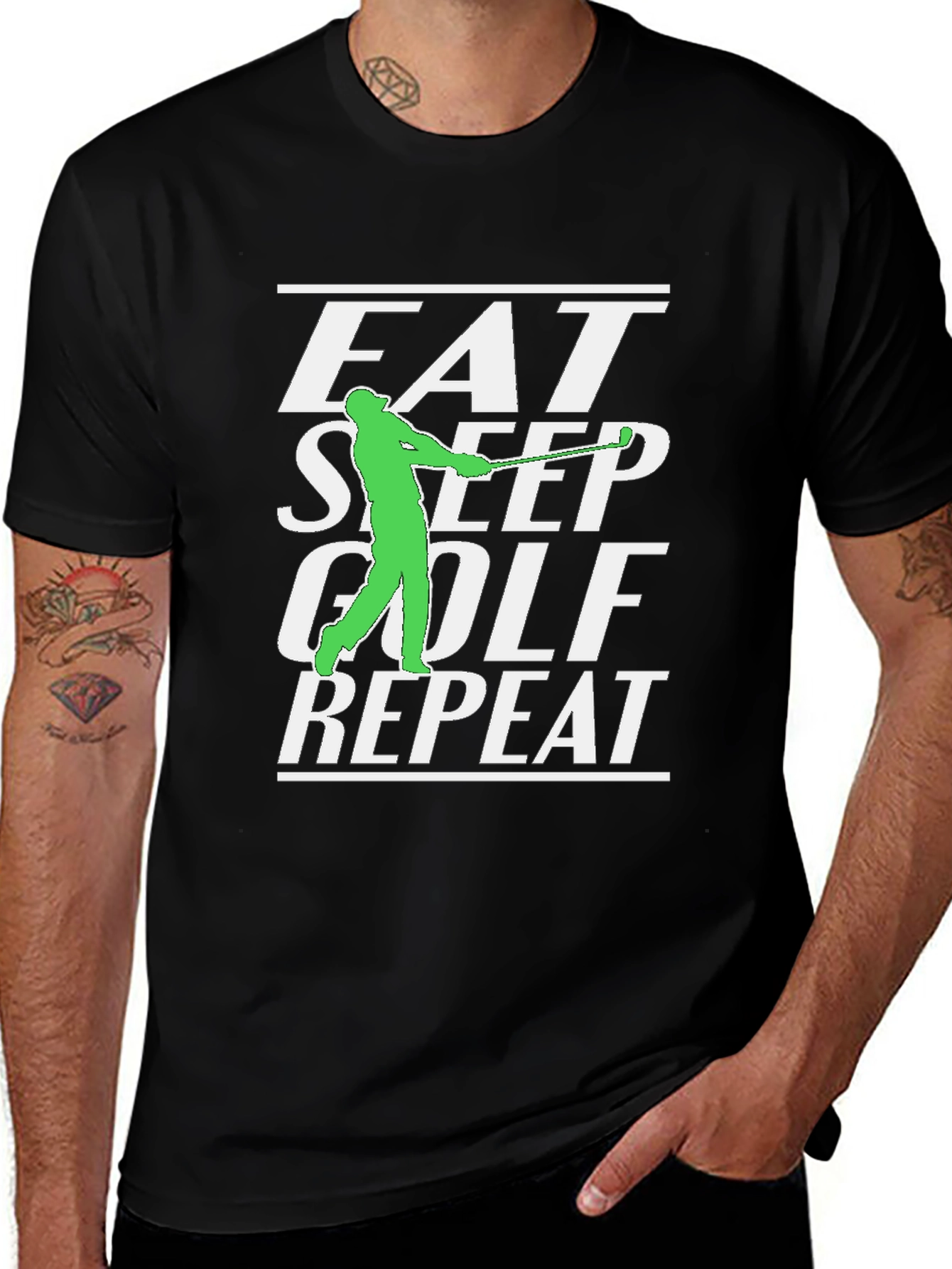 Variant 22 of Eat Sleep Golf Repeat Graphic Tee