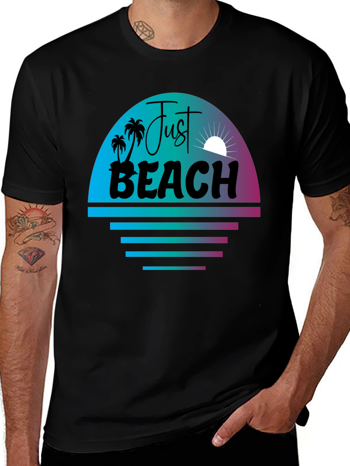 Variant 18 of Just Beach Graphic Tee - Summer Vibes