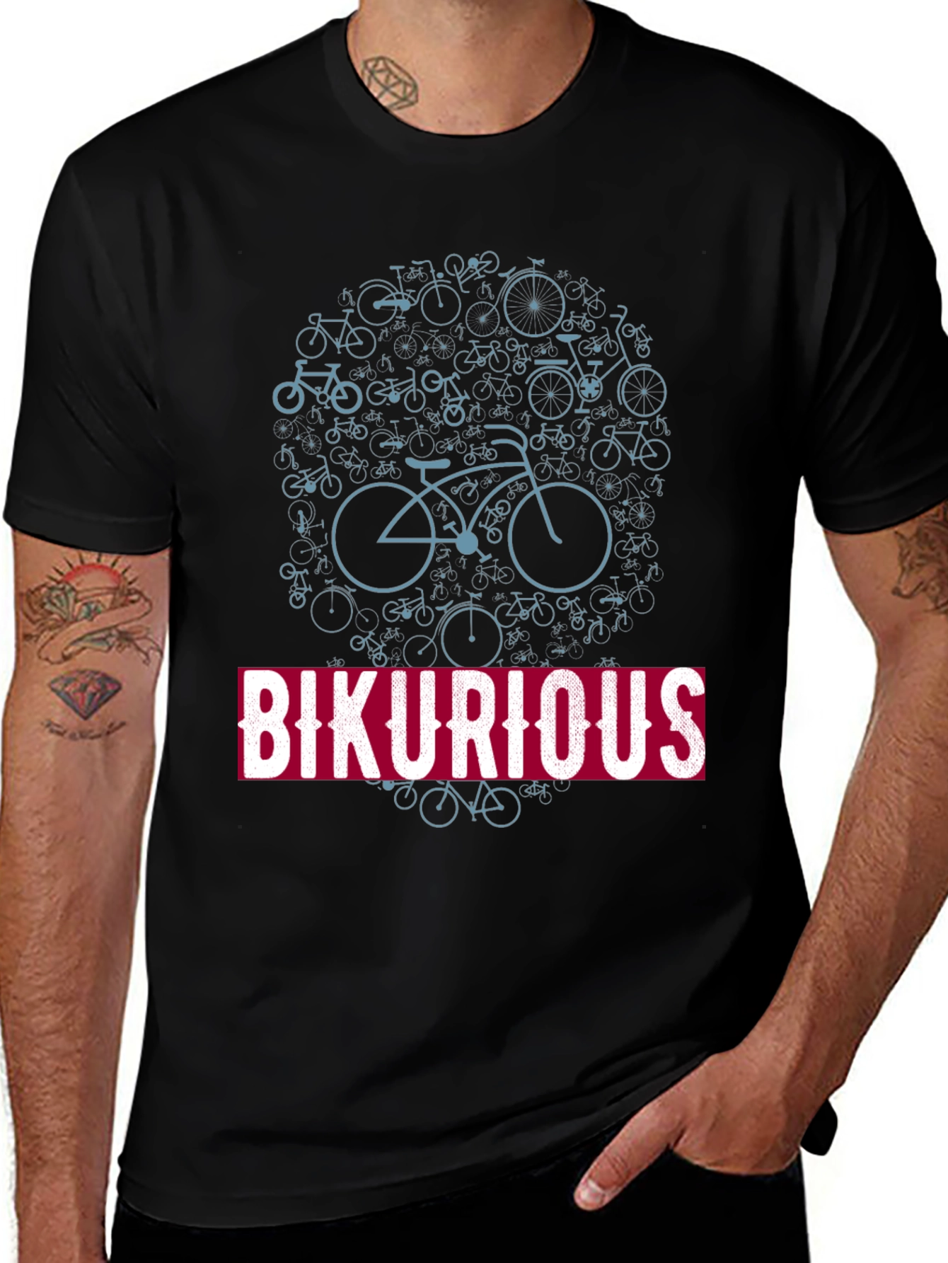 Variant 17 of Bikurious Bike T-Shirt - Unique Cycling Design