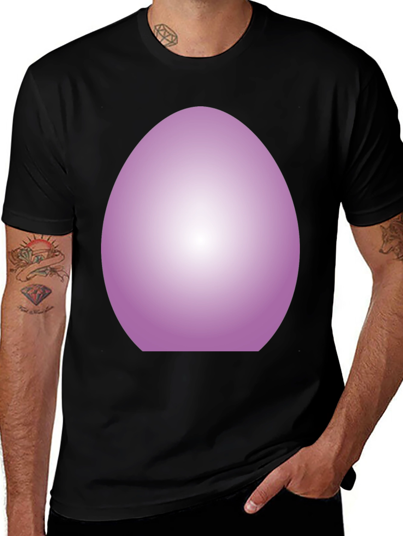 Variant 28 of Gradient Egg Graphic Tee - Black Casual Shirt