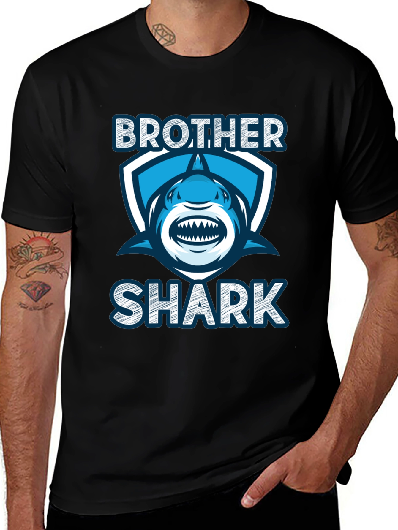 Brother Shark T-Shirt - Fun Family Matching Tee
