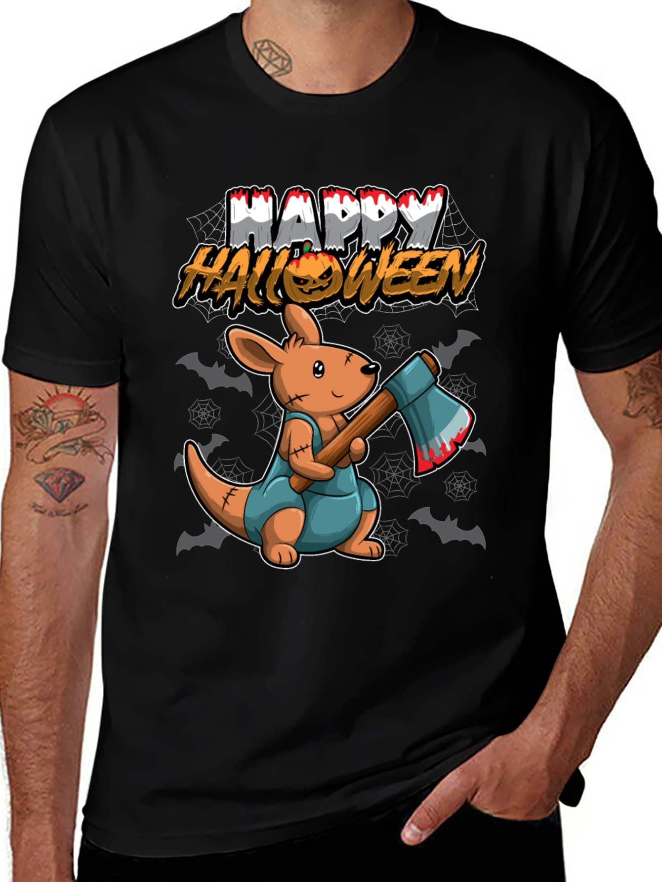 Halloween Kangaroo Graphic T-Shirt
