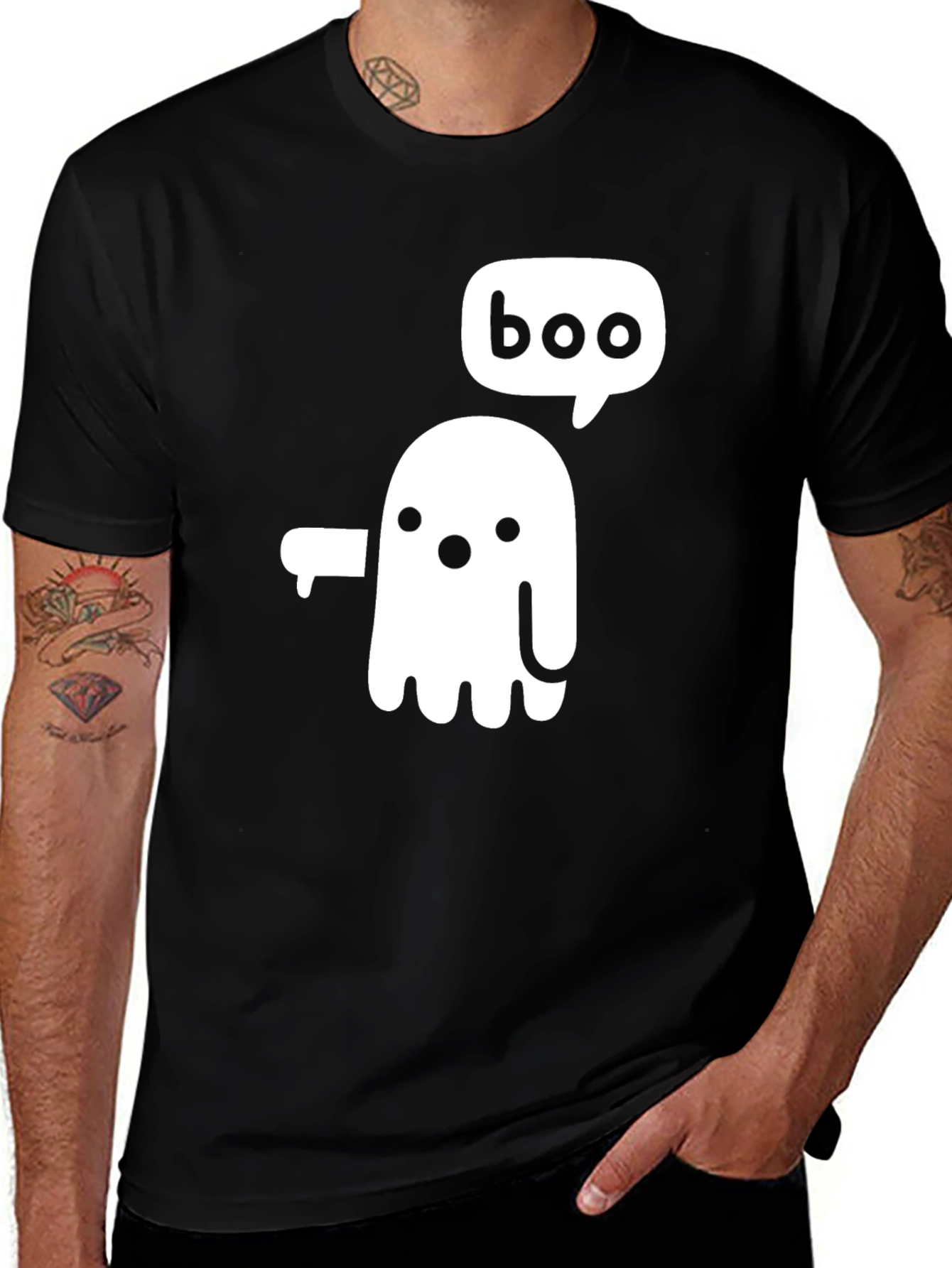 Variant 19 of Boo Ghost Graphic Tee - Halloween Fun