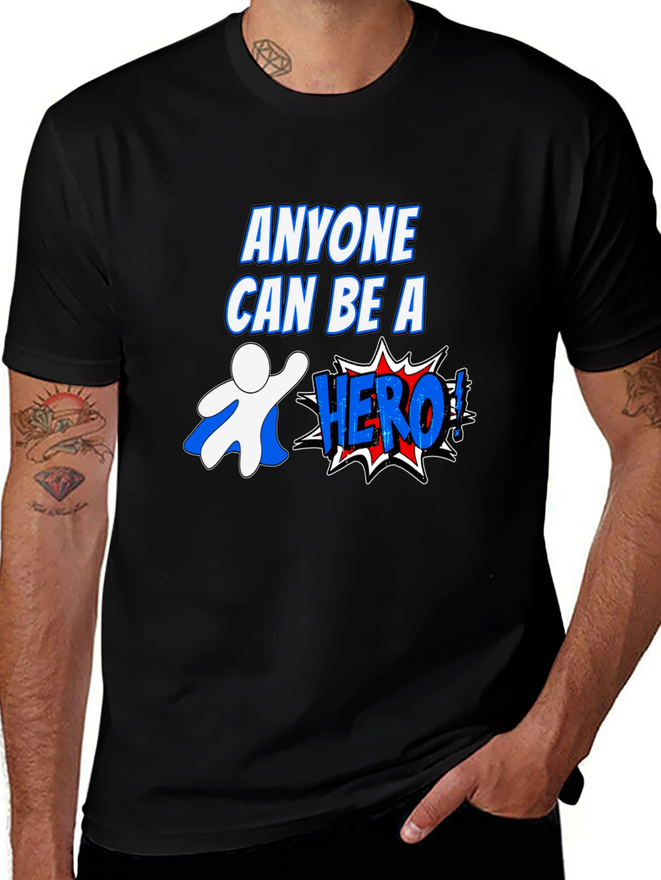 Variant 29 of Anyone Can Be A Hero Black T-Shirt