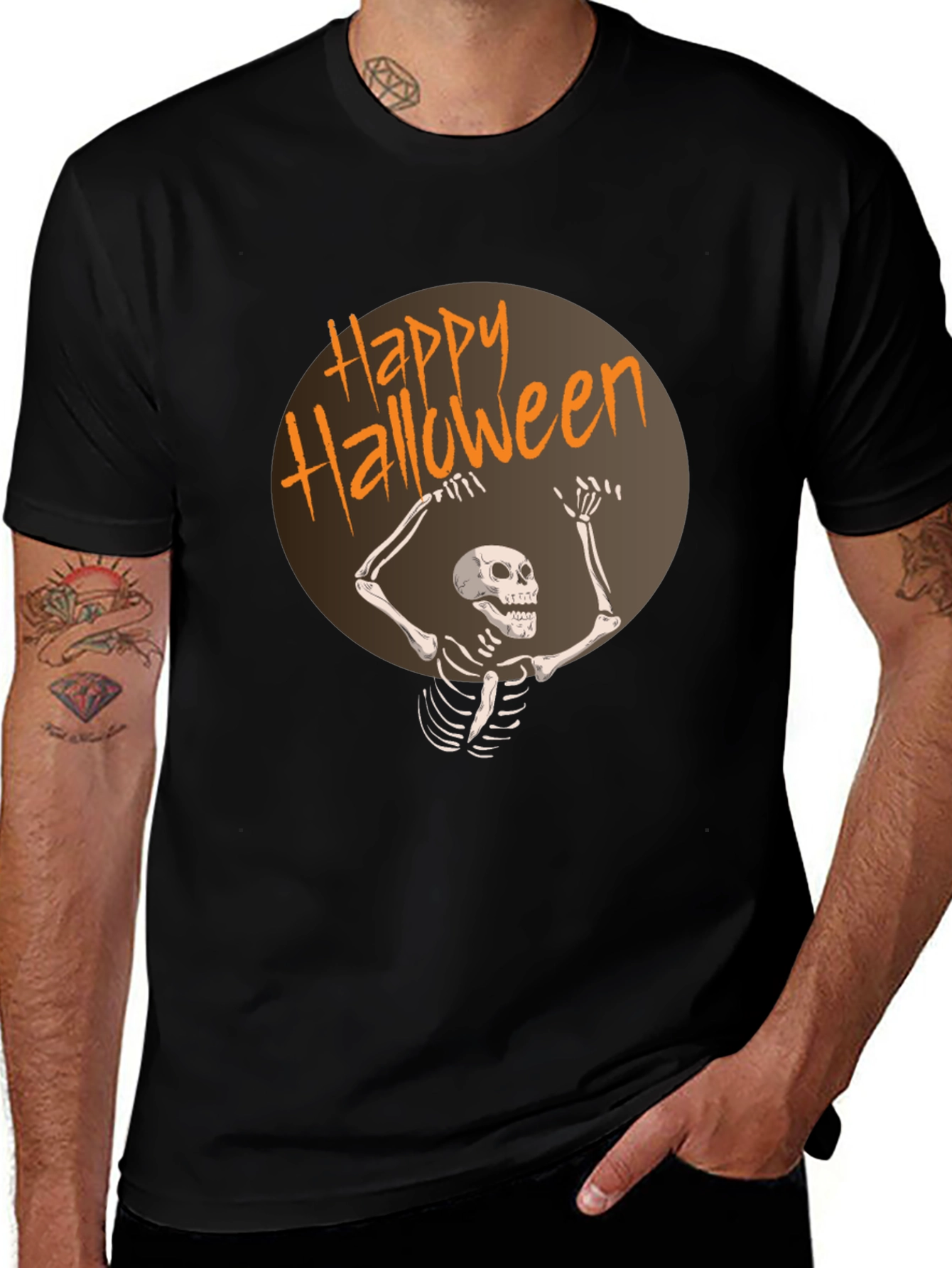 Variant 28 of Happy Halloween Skeleton Graphic T-Shirt
