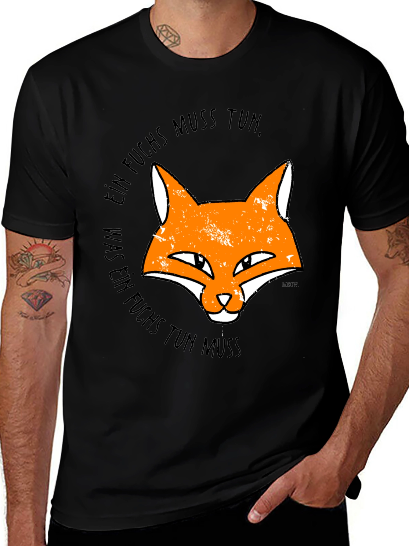 Variant 11 of Ein Fuchs Muss Tun Men's Black Graphic Tee