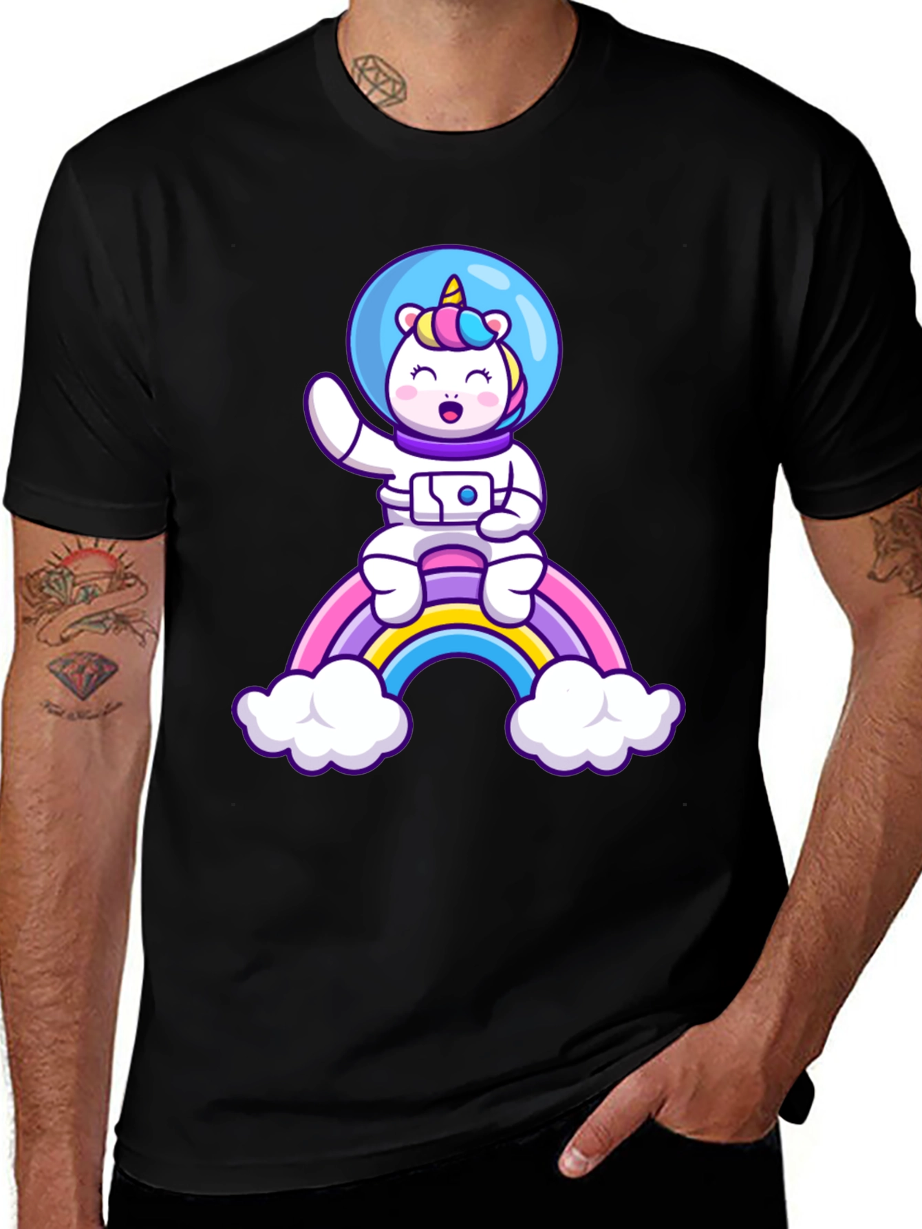 Variant 26 of Astronaut Unicorn Rainbow T-Shirt