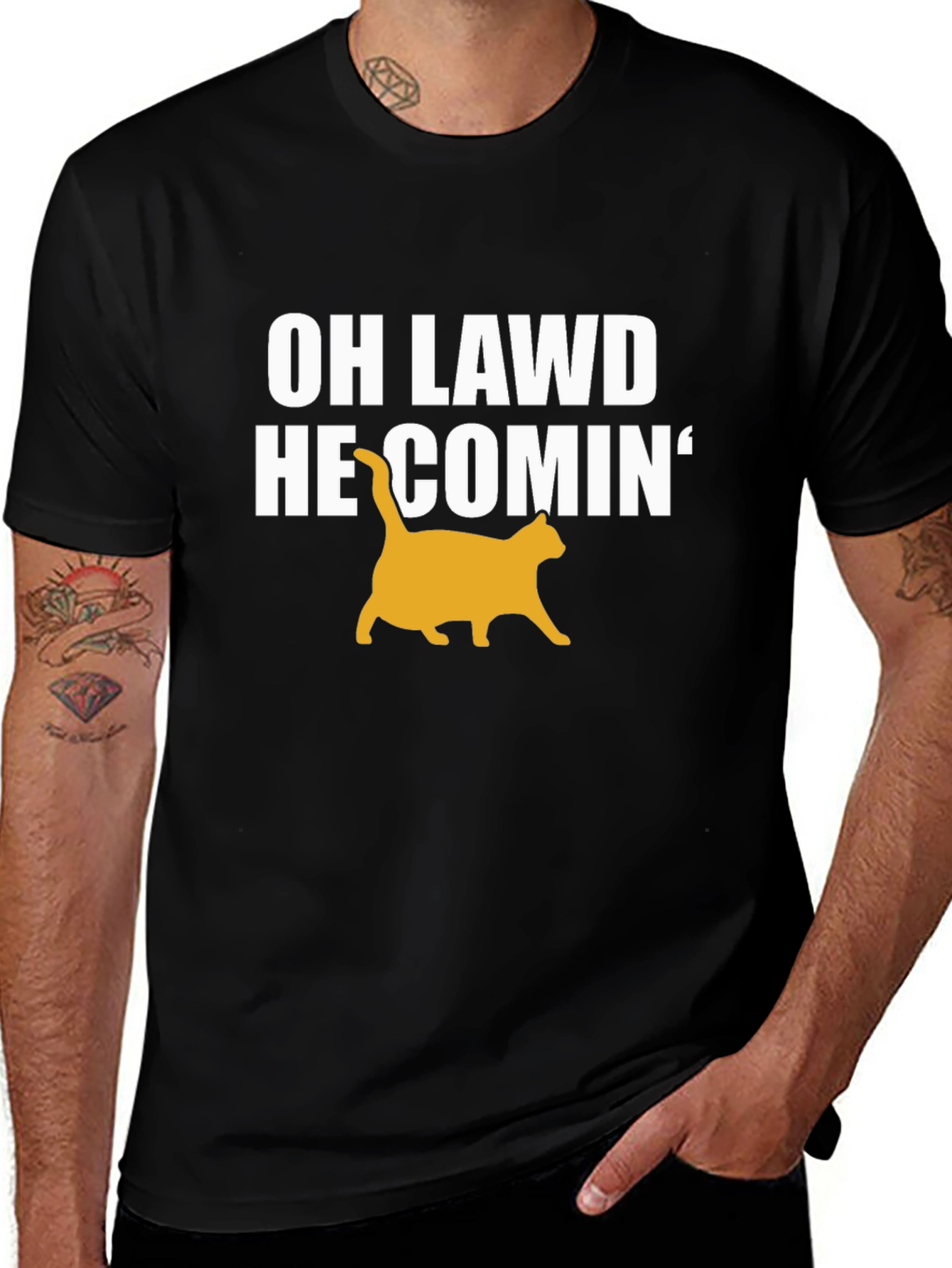Variant 14 of Oh Lawd He Comin' Cat T-Shirt