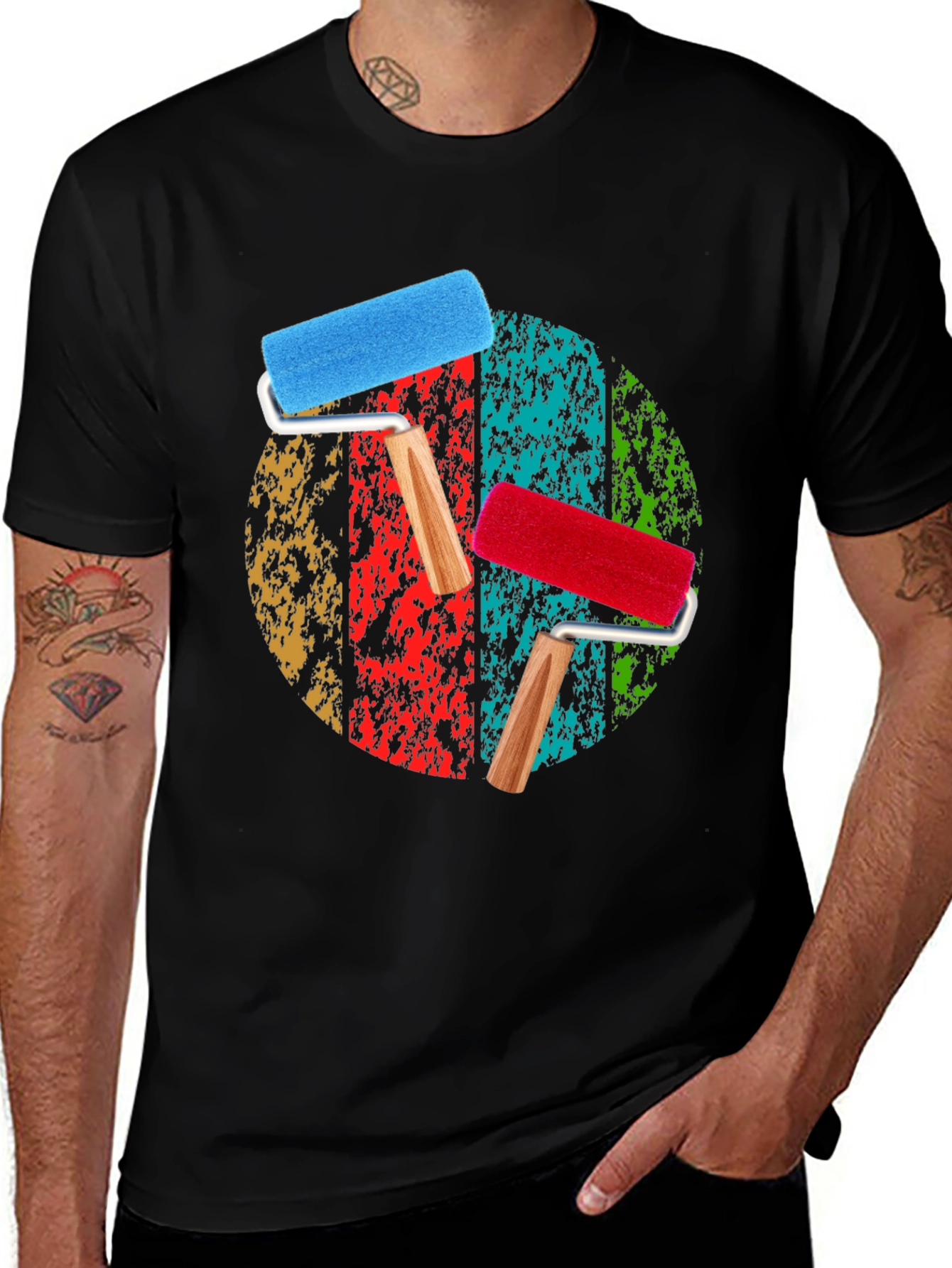 Variant 28 of Colorful Paint Roller Graphic T-Shirt