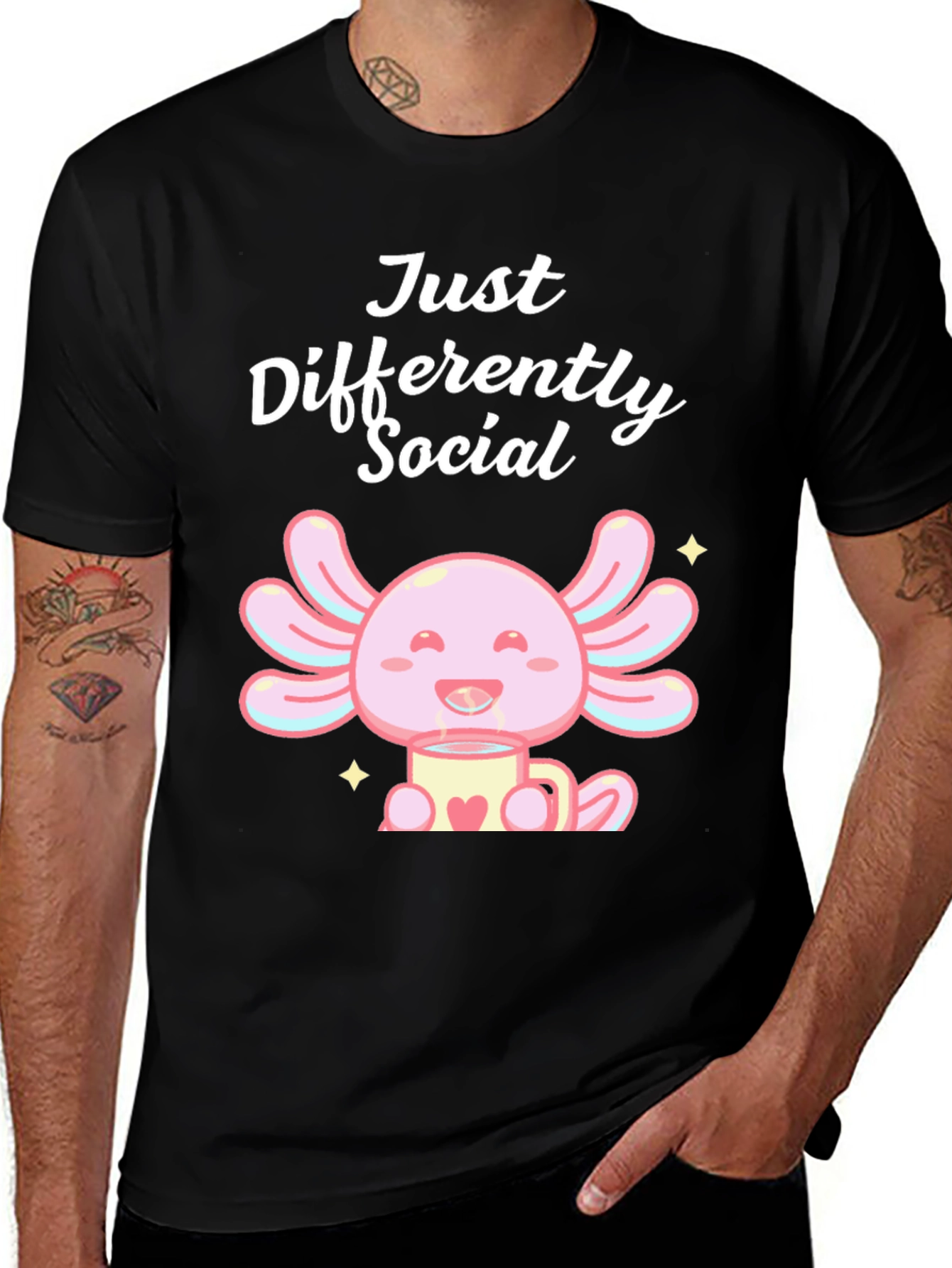 Variant 17 of Just Differently Social Axolotl T-Shirt