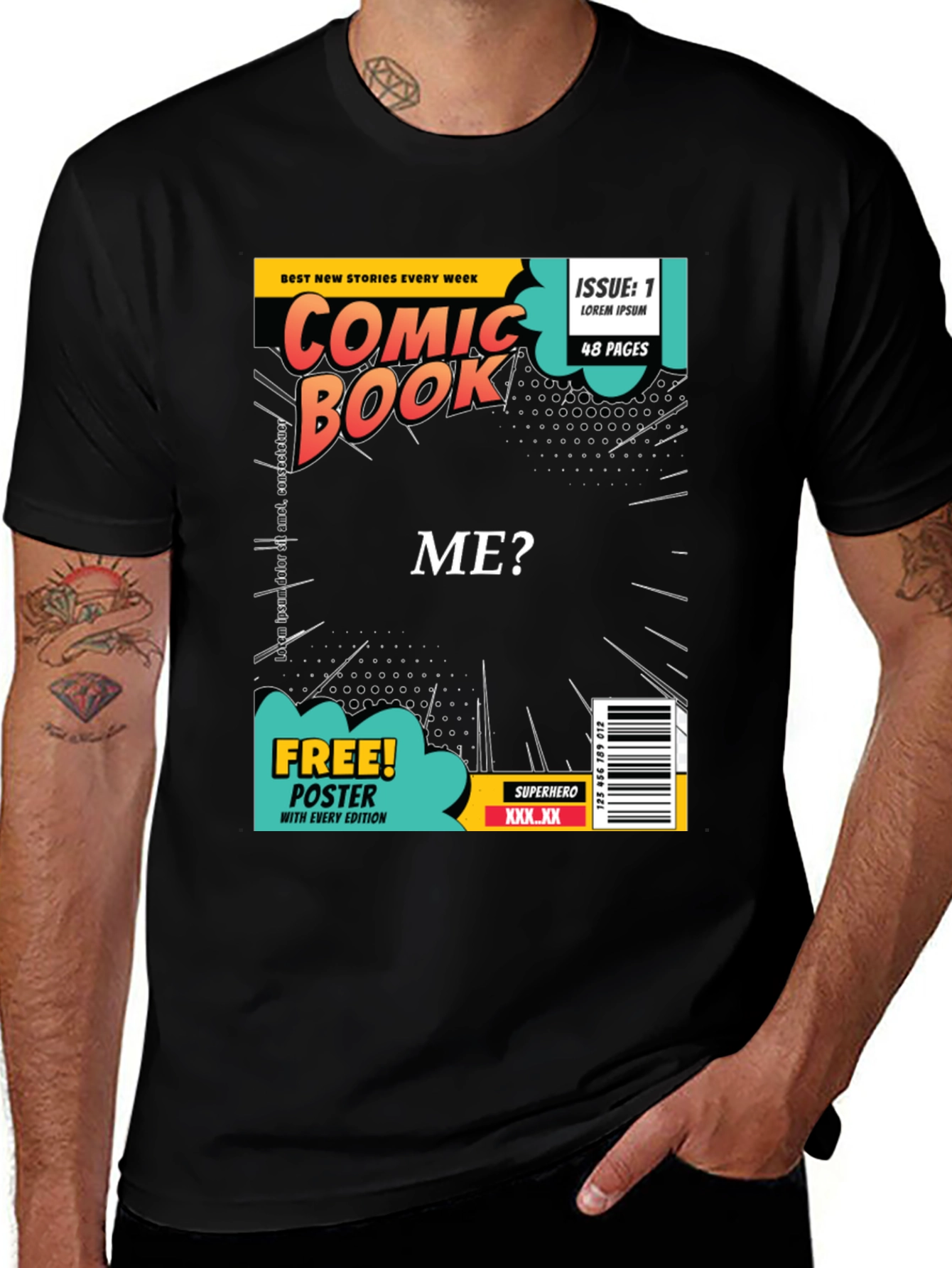 Variant 17 of Comic Book Cover Style Personalized T-Shirt