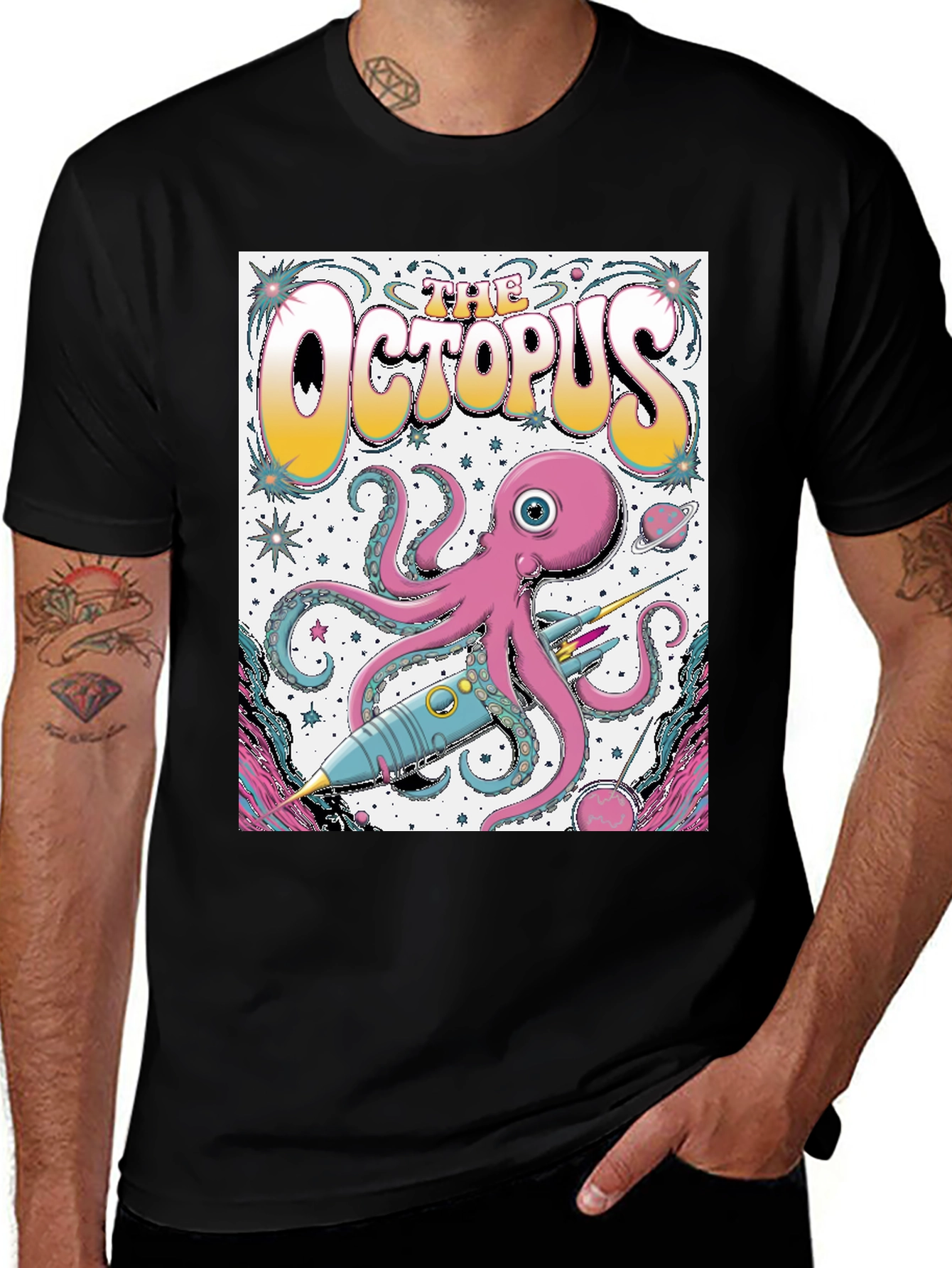Variant 8 of The Octopus Graphic T-Shirt - Space Adventure Tee