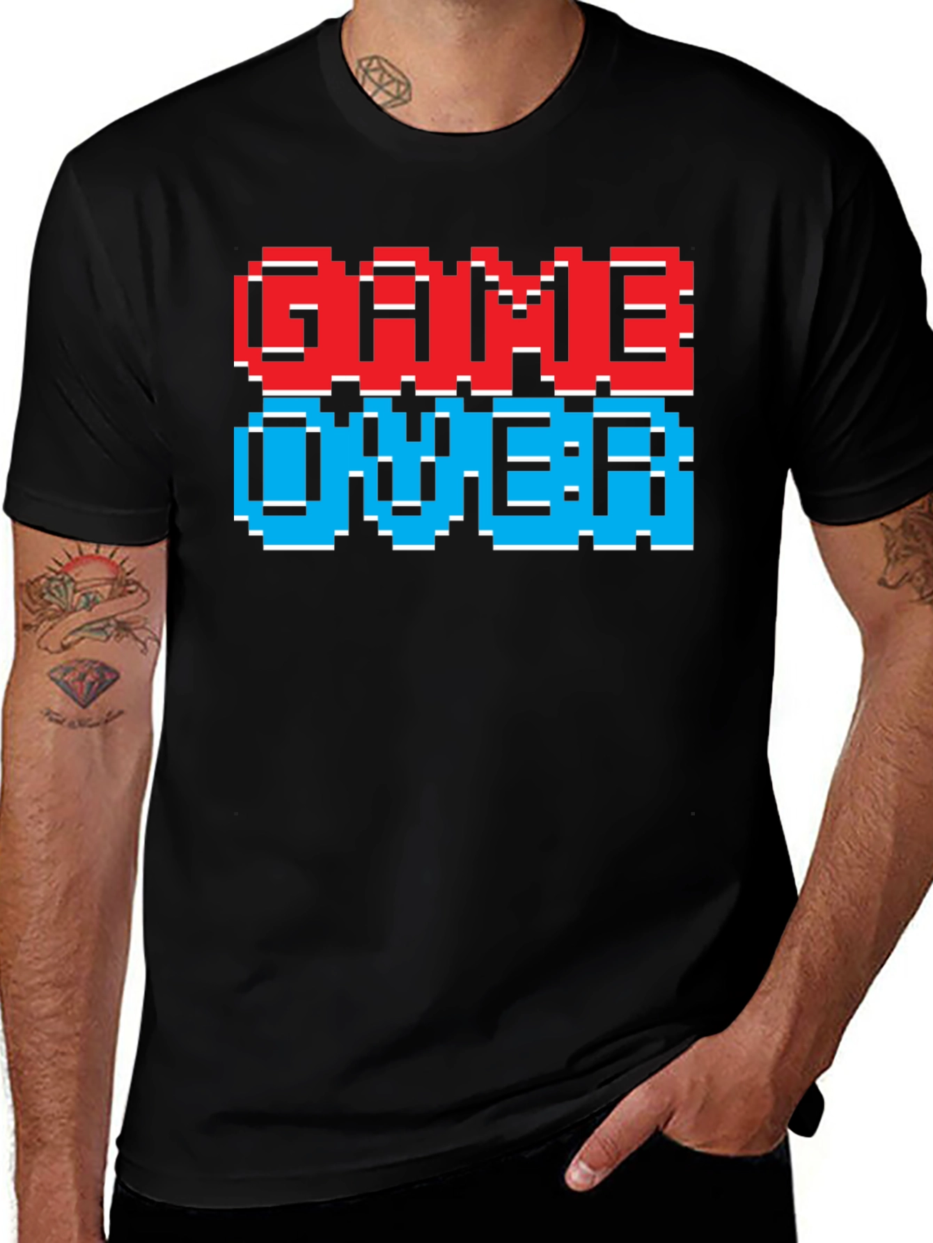 Variant 18 of Game Over Pixel Art Black T-Shirt